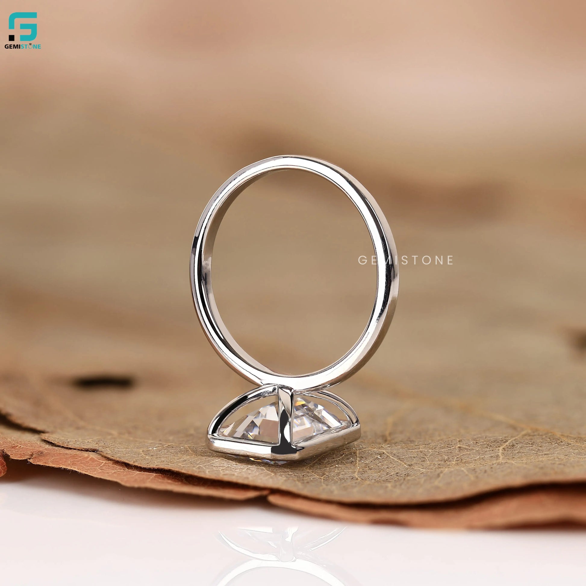 3CT Emerald Cut Simple Solitare Lab Grown Diamond Wedding Ring For Women