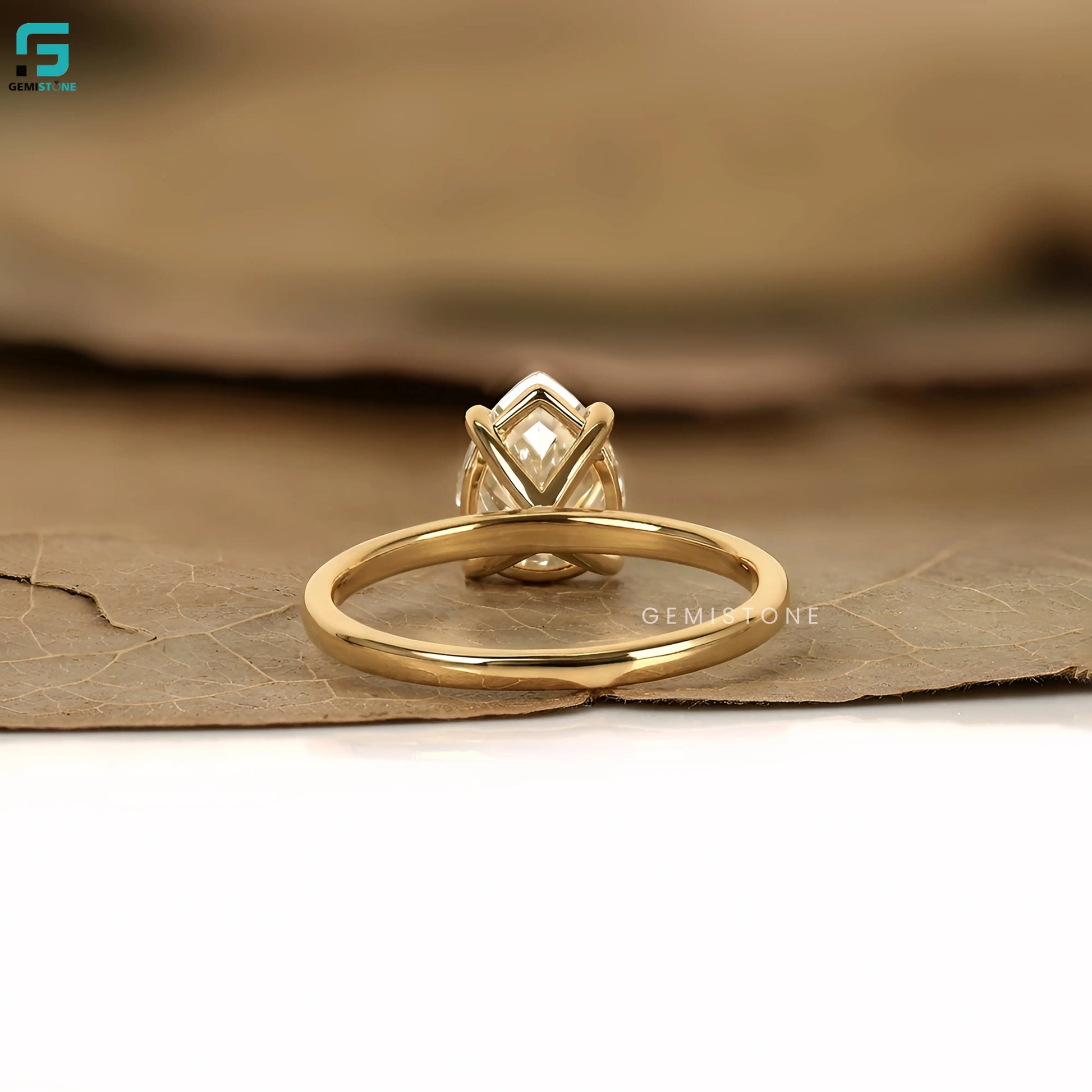 3CT Lab Grown Pear Wedding Annivasary Ring 