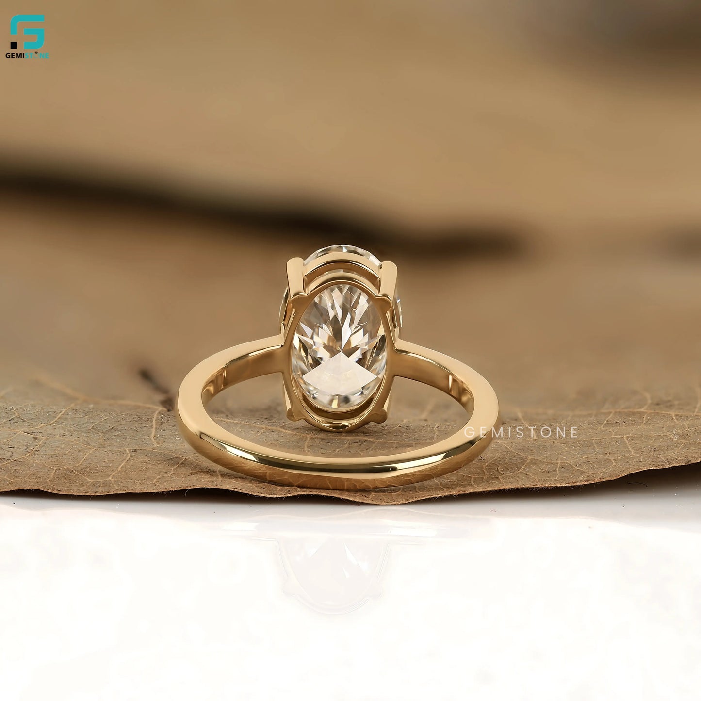 3CT Oval Diamond Ring Lab Diamond Solitaire Ring for Proposal
