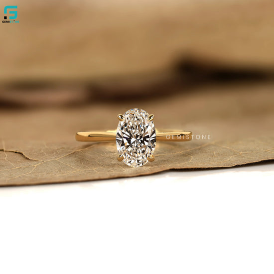 3CT Oval Lab Grown Diamond Engagement Ring