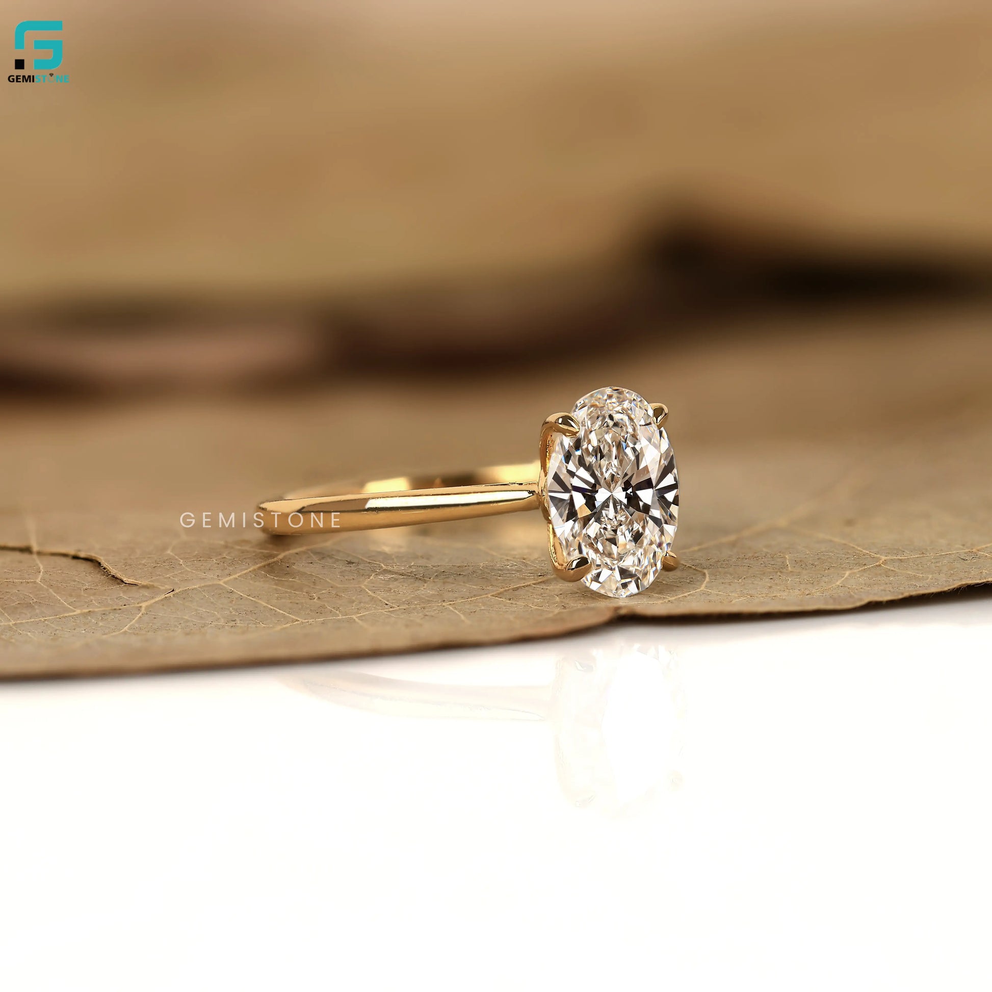 3CT Oval Lab Grown Diamond Engagement Ring For Women