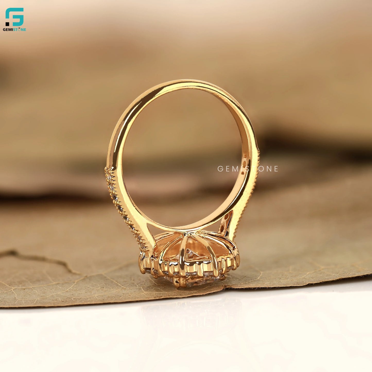 3CT Radiant Pave And Half Eternity Pave Ring For Women