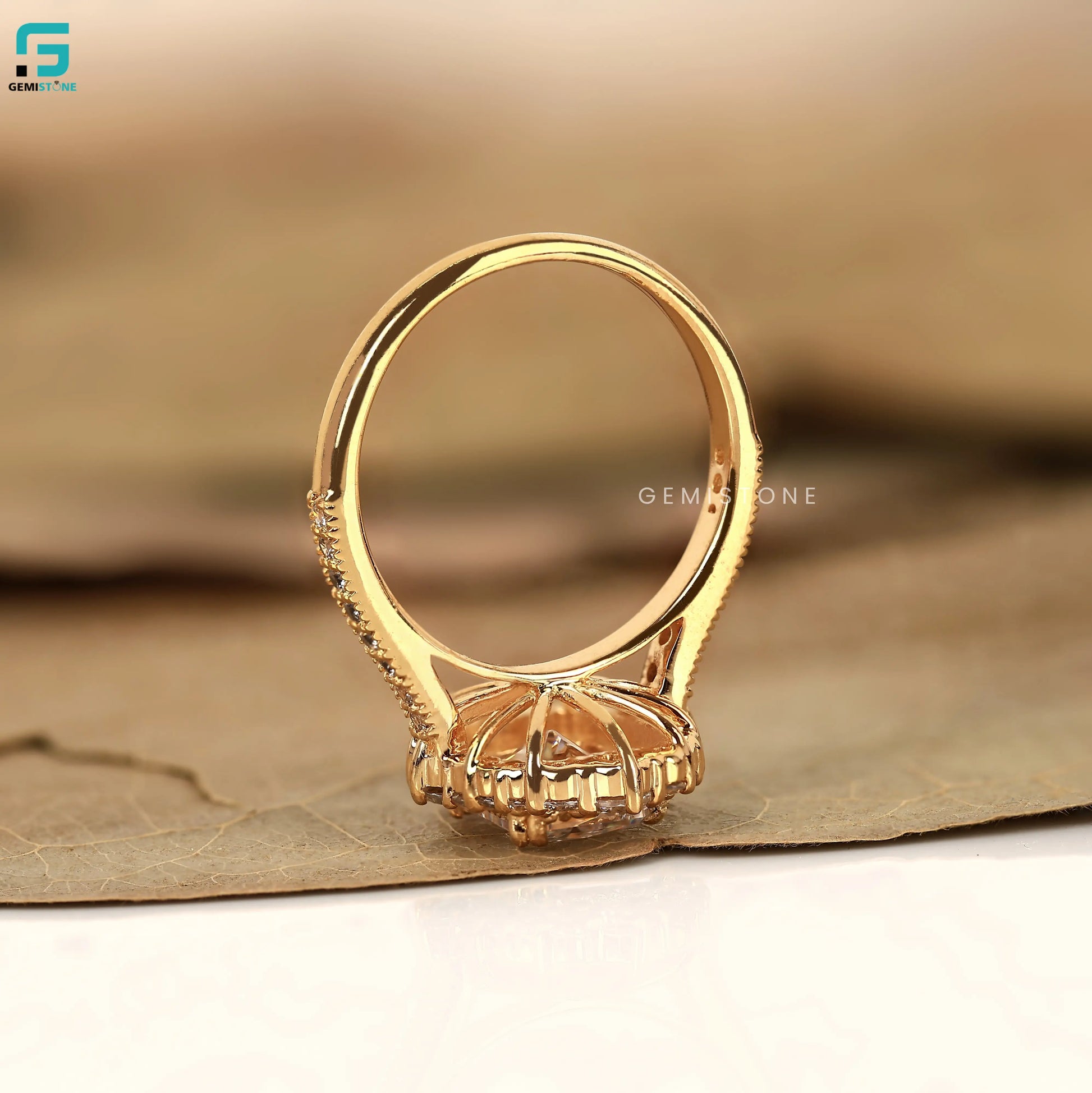 3CT Radiant Pave And Half Eternity Pave Ring For Women