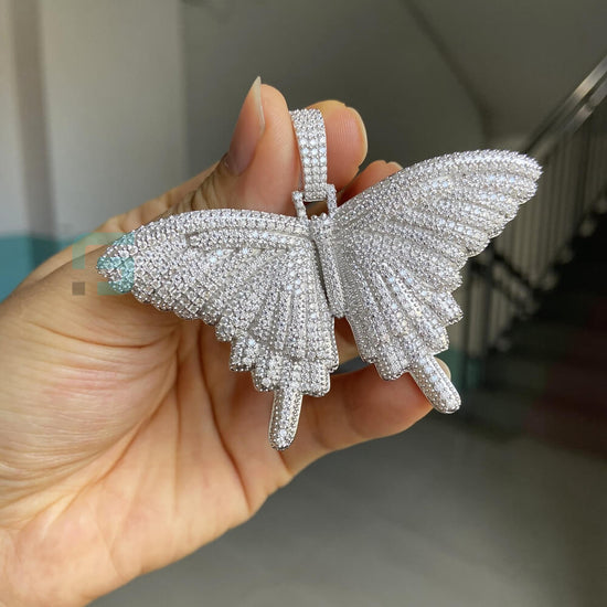 VVS Moissanite 3D Butterfly Iced Out Pendant