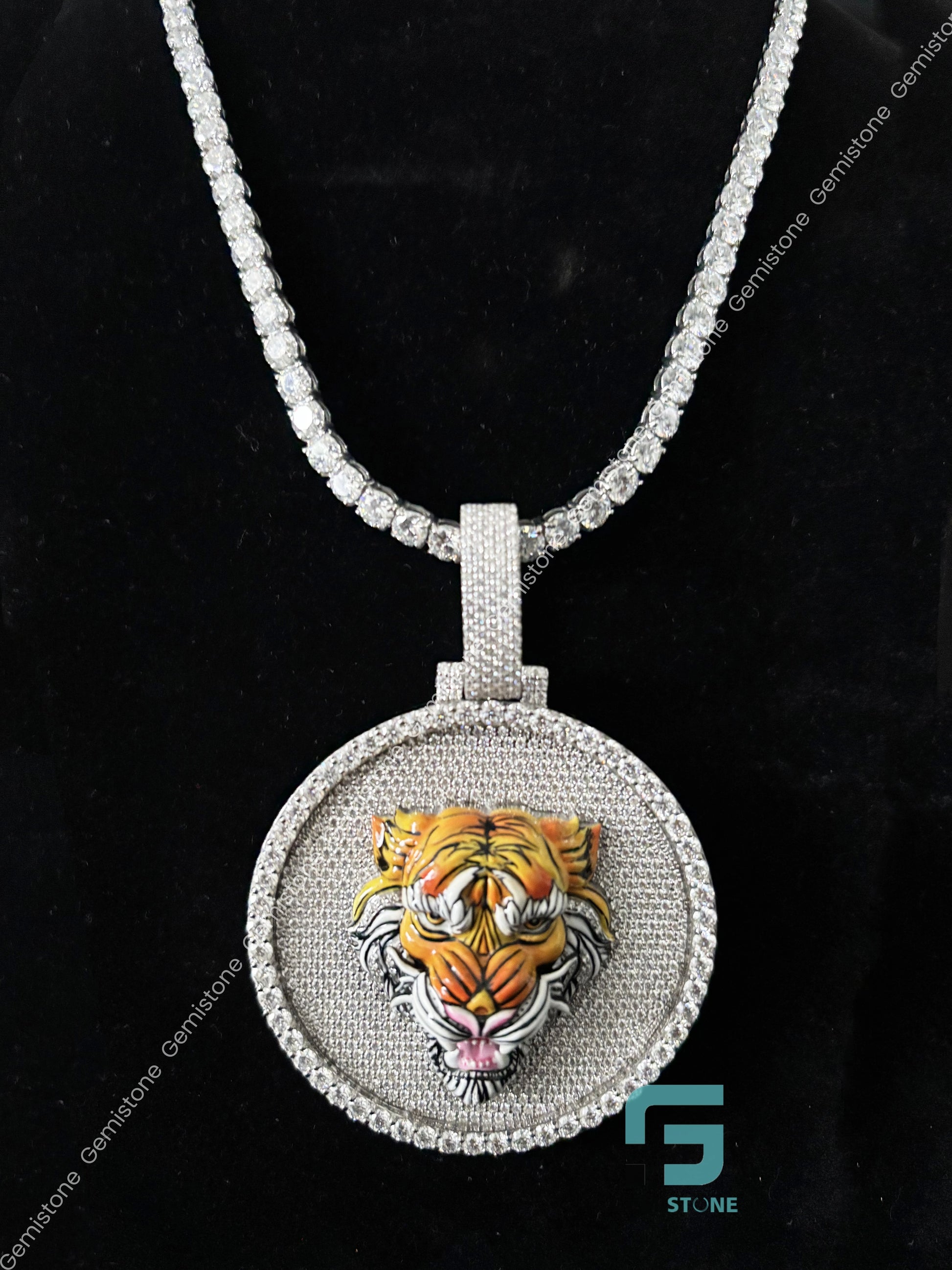 3D Moissanite Pendant for Men's