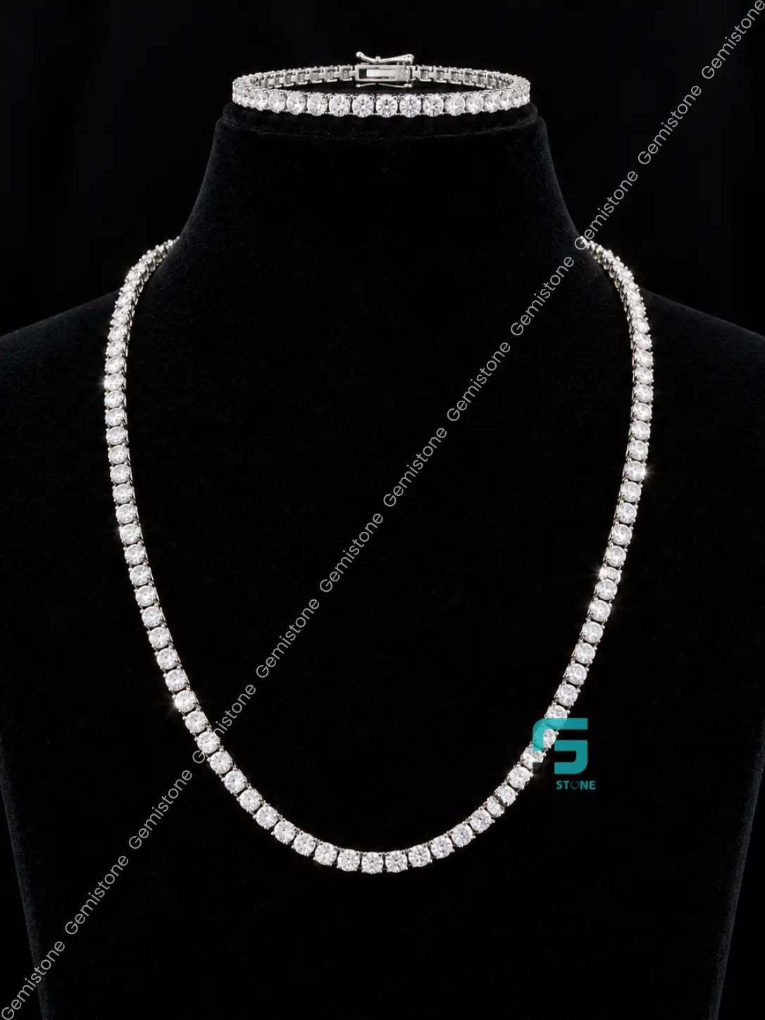 3MM Moissanite Tennis Chain + FREE Tennis Bracelet