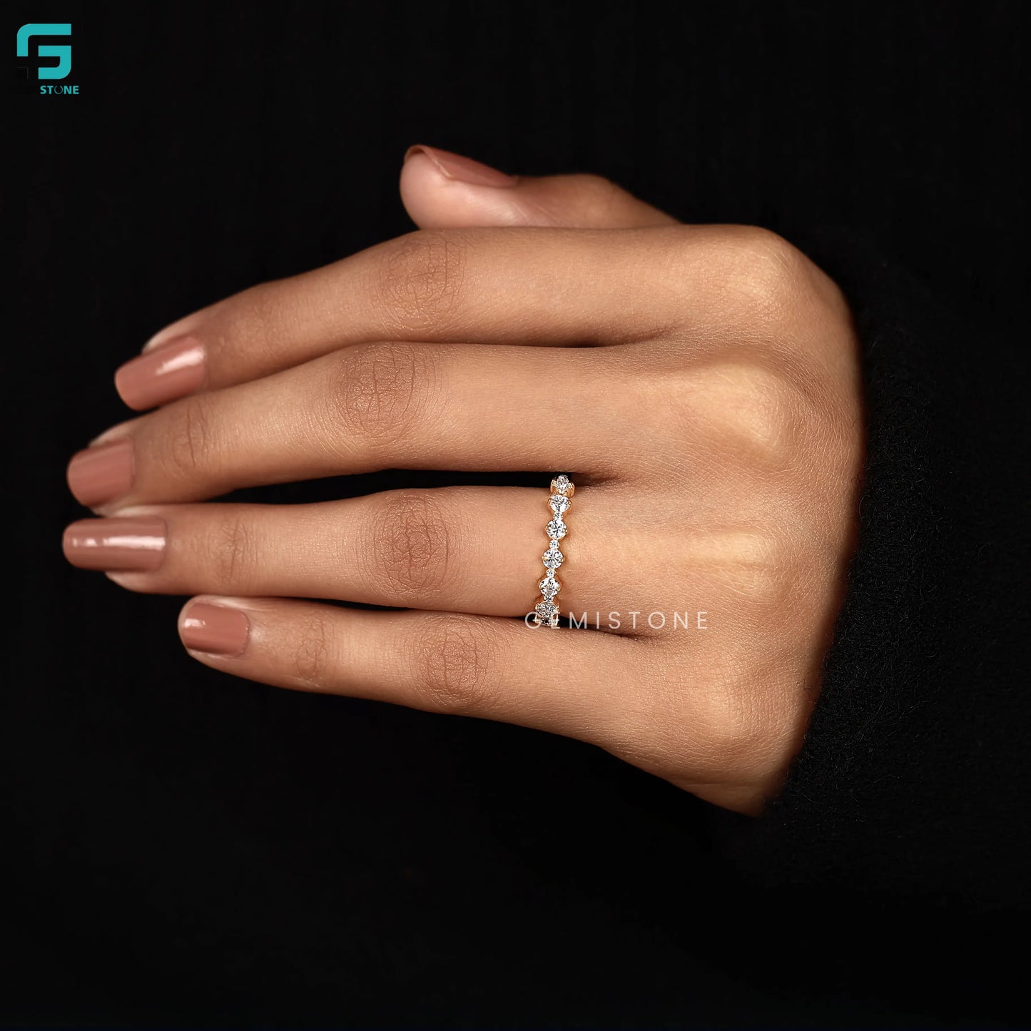 3MM Lab Grown Diamond Half Eternity Wedding Anniversary Band