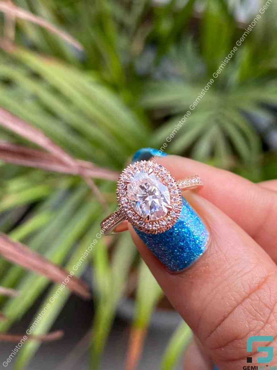 3 CT Oval Cut Moissanite Ring