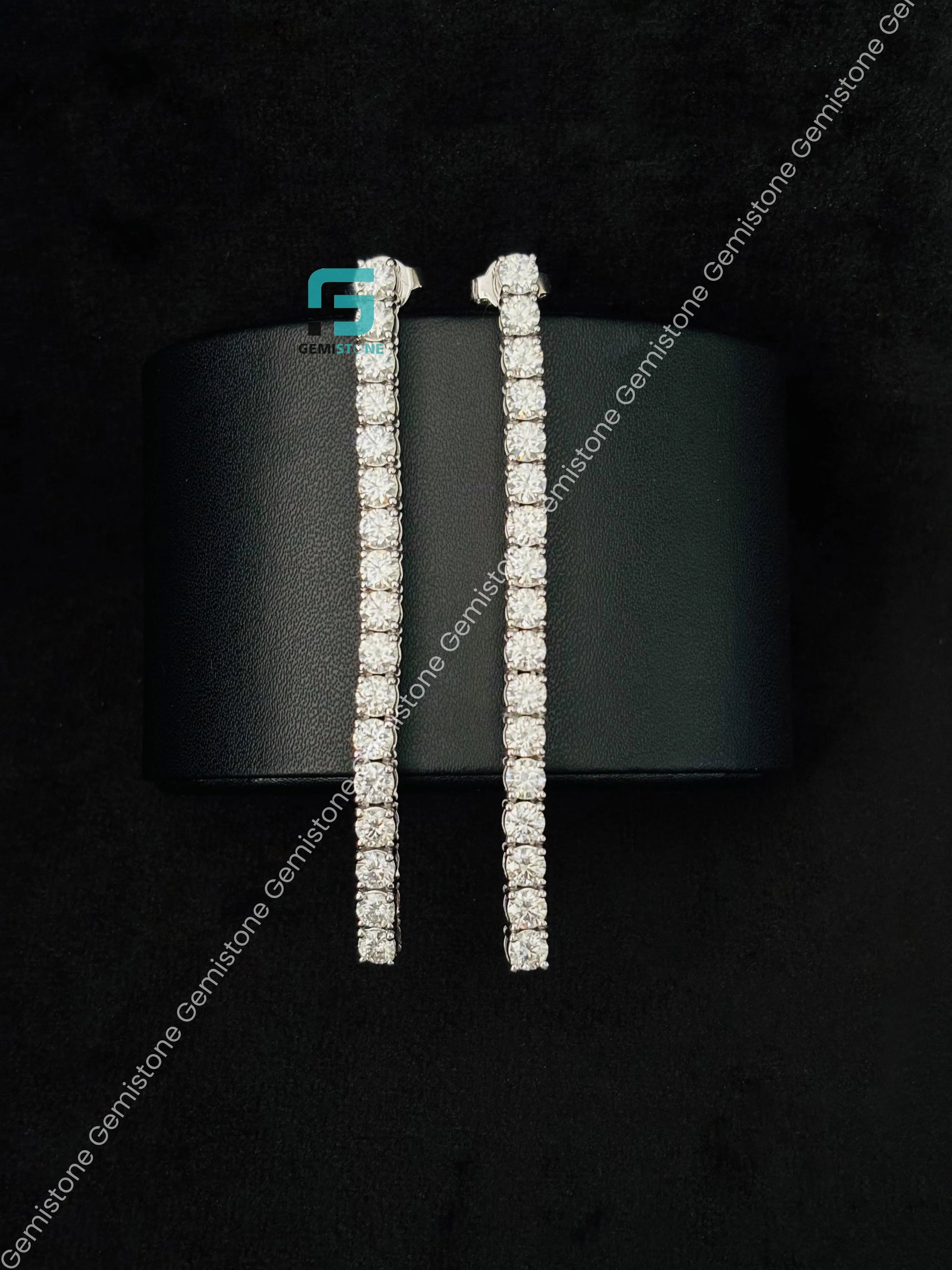 3 Inch 4MM Round Moissanite Earrings