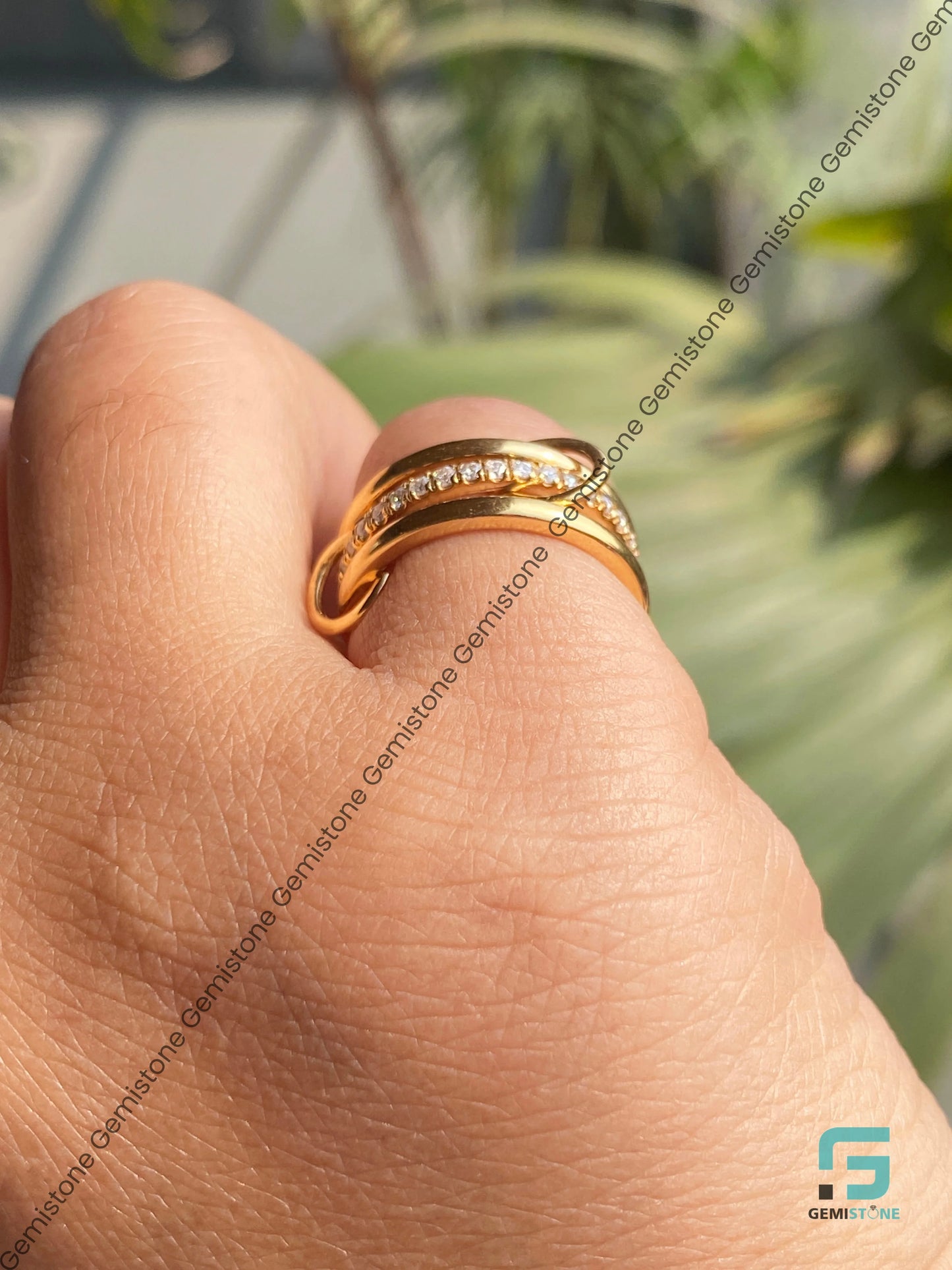 3 Ring Interlocking Moisasnite Bridal Set For Her