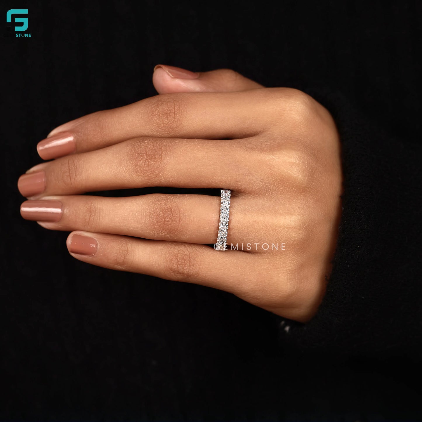4.30CT Princess Cut Full Eternity Wedding Band
