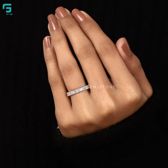 4.30CT Princess Cut Full Eternity Wedding Band For Women