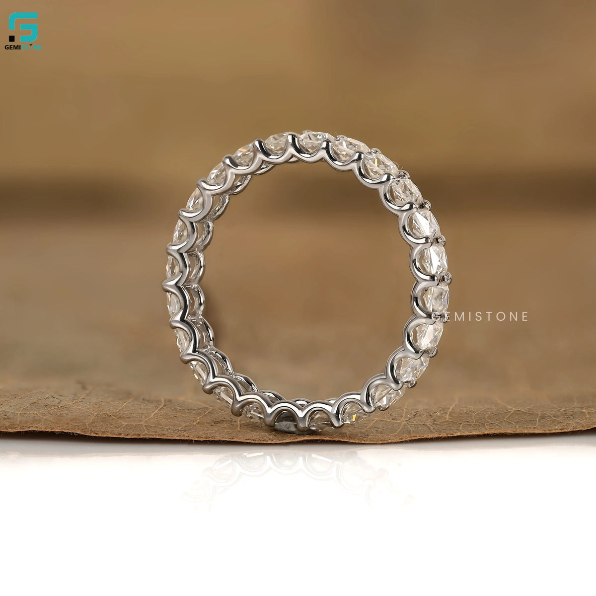 4.30CT Princess Cut Lab Grown Diamond Full Eternity Wedding Band