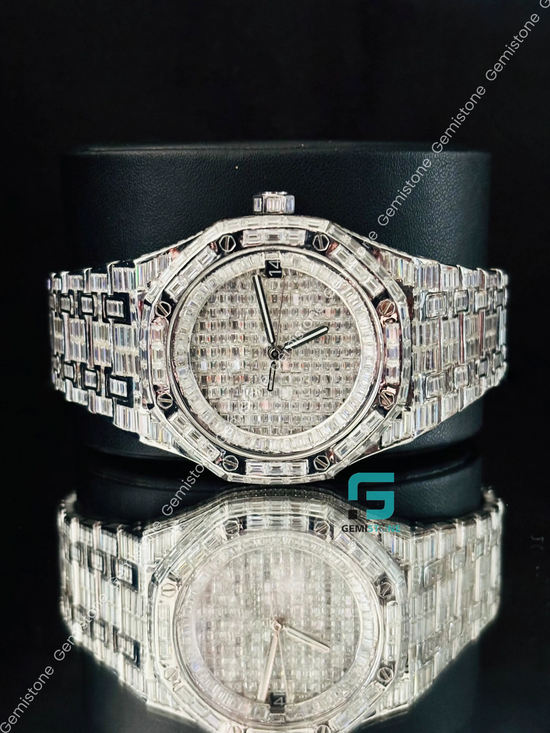 41MM AP Fully Baguette Moissanite Watch