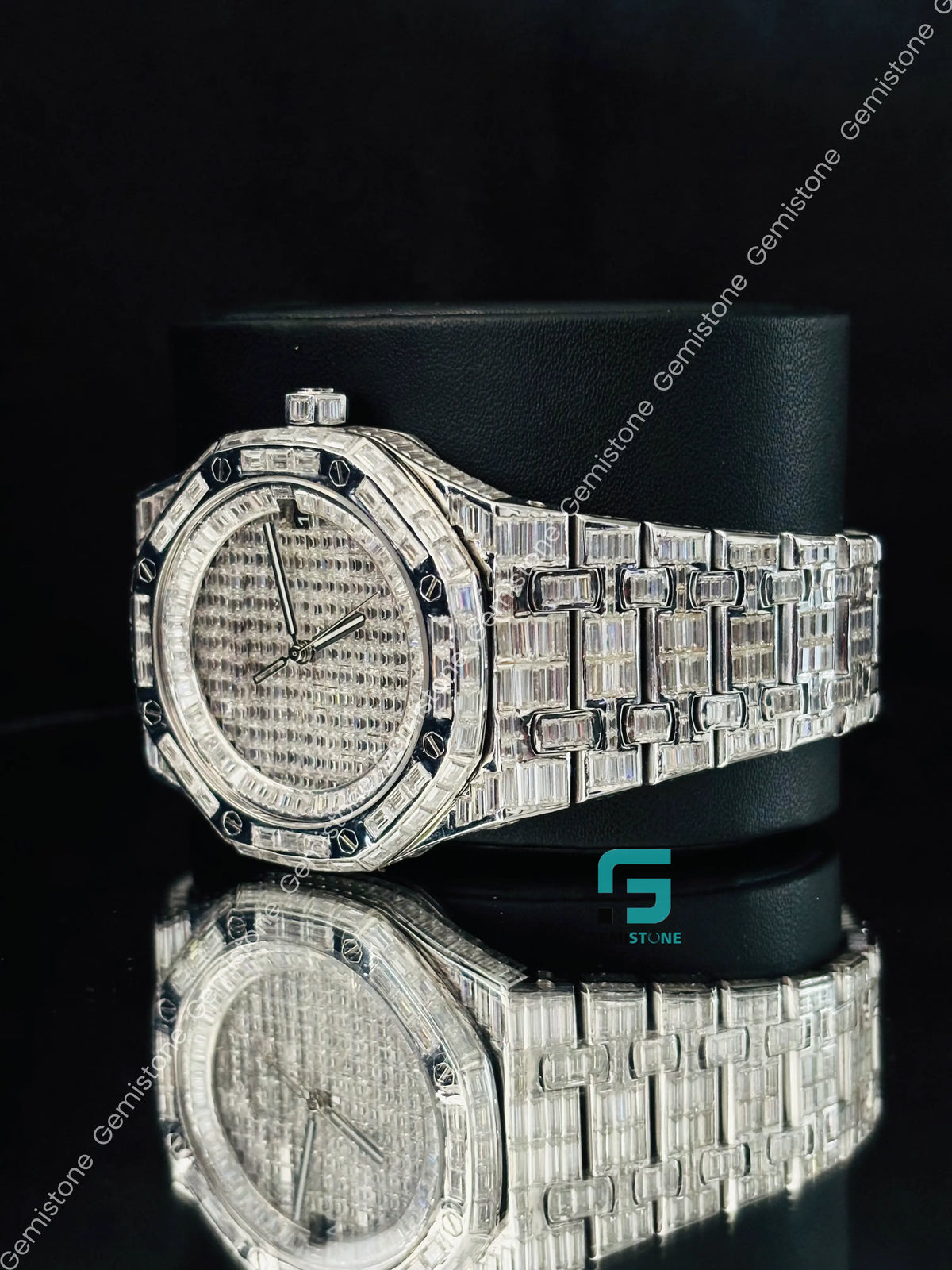 41MM AP Fully Baguette Moissanite Watch For Men