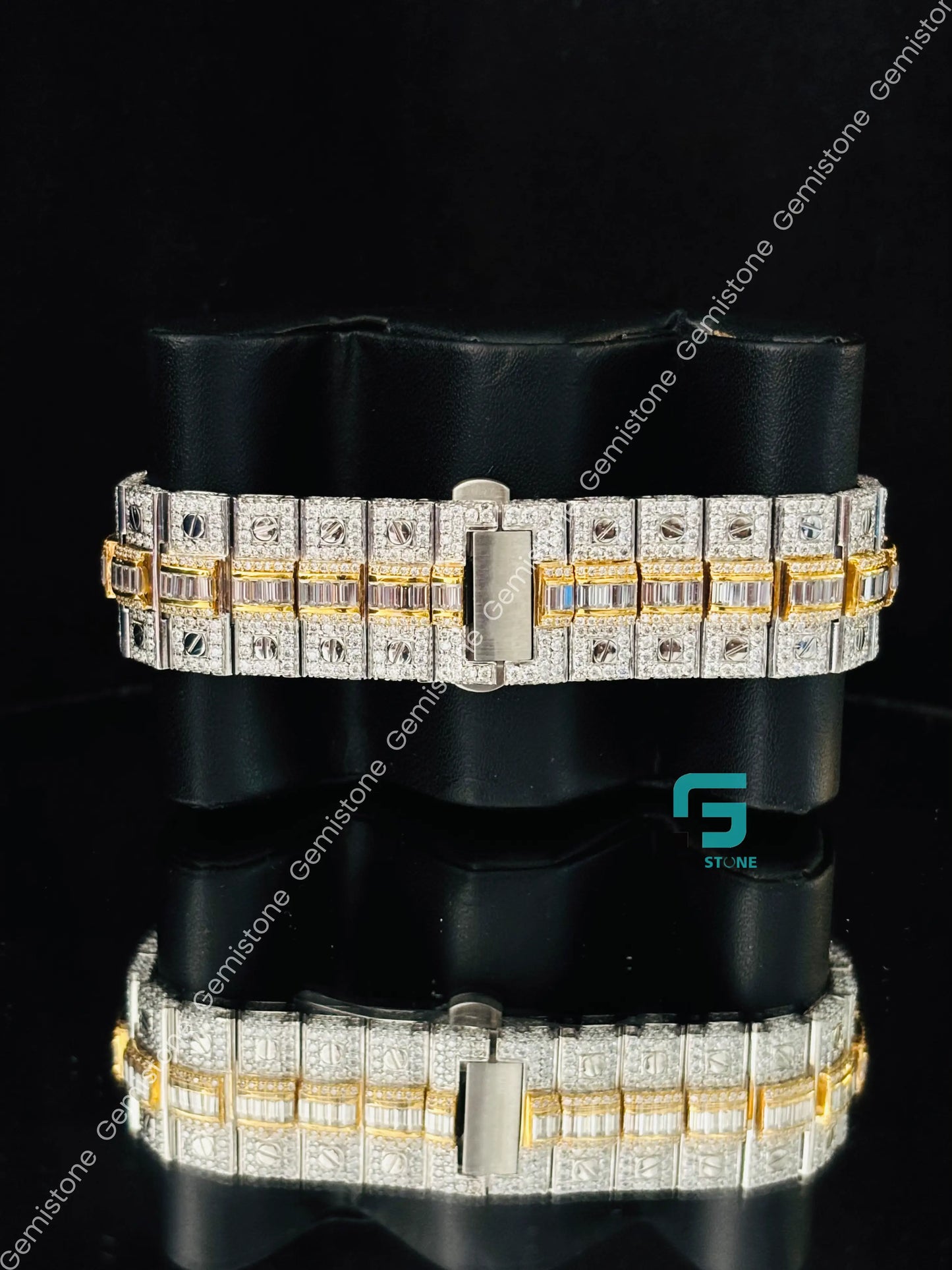 41MM Cartier Fully Studded Baguette Moissanite Watch