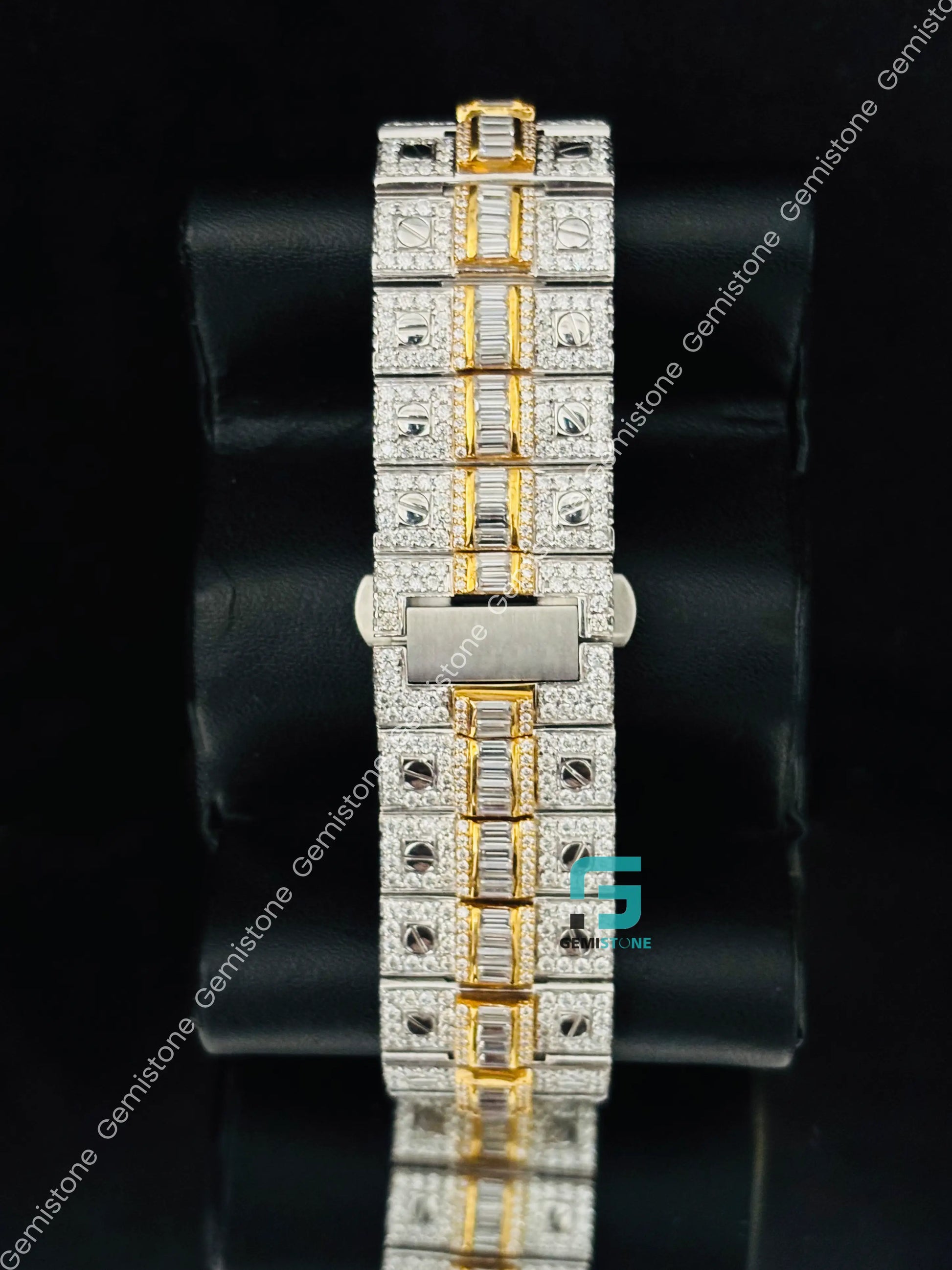 41MM Cartier Fully Studded Baguette Moissanite Watch For Men