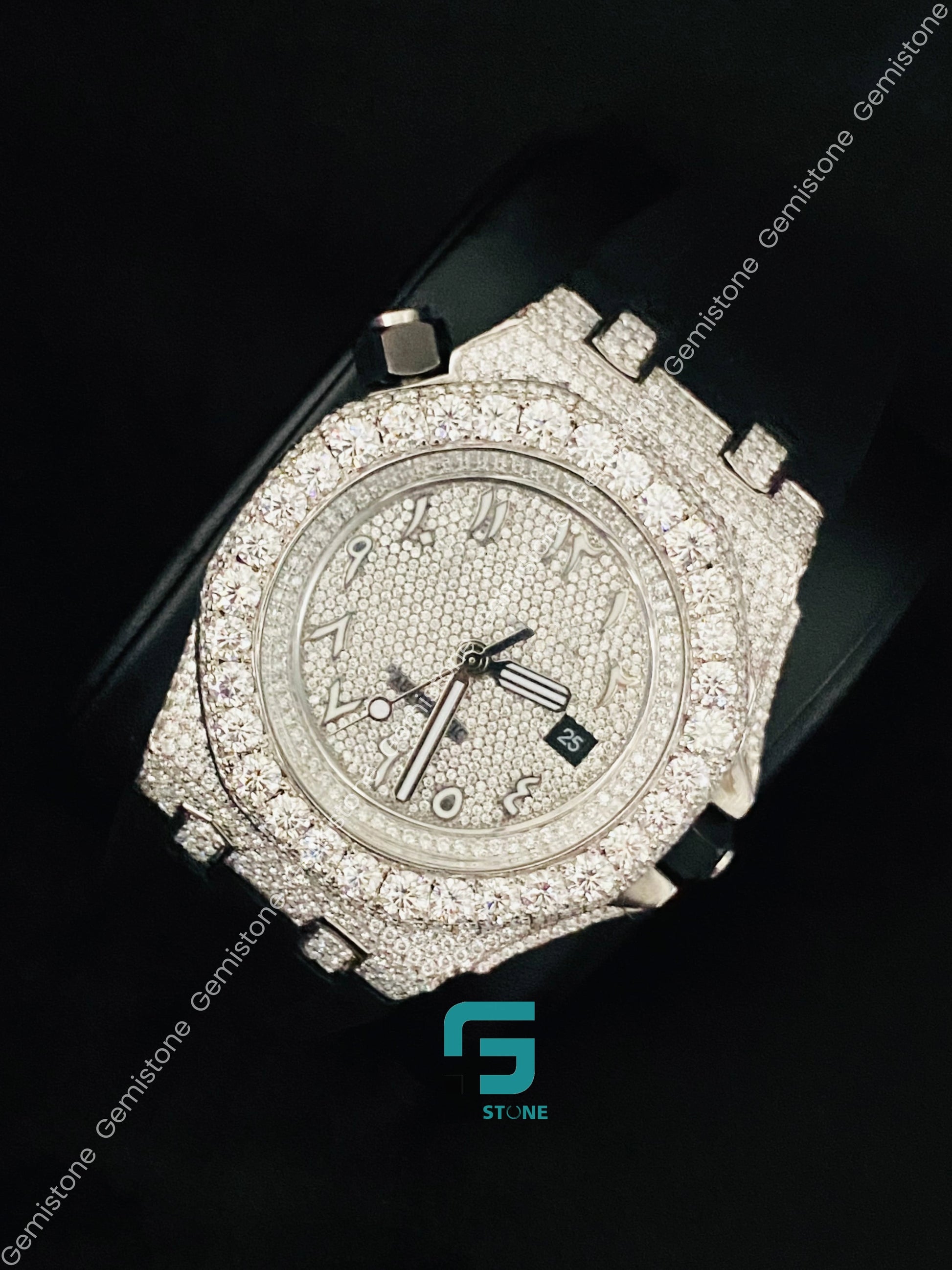 41MM Moissanite Rapper Watch for Men_s