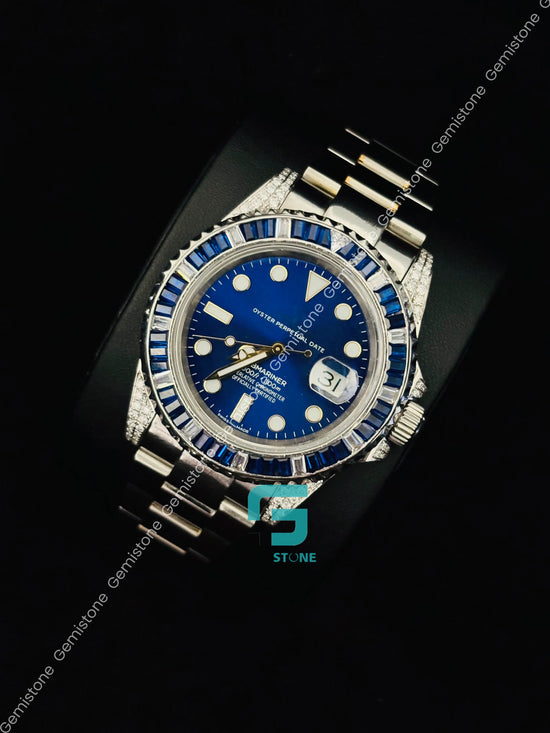 41MM Rolex Blue Dial Moissanite Watch For Men