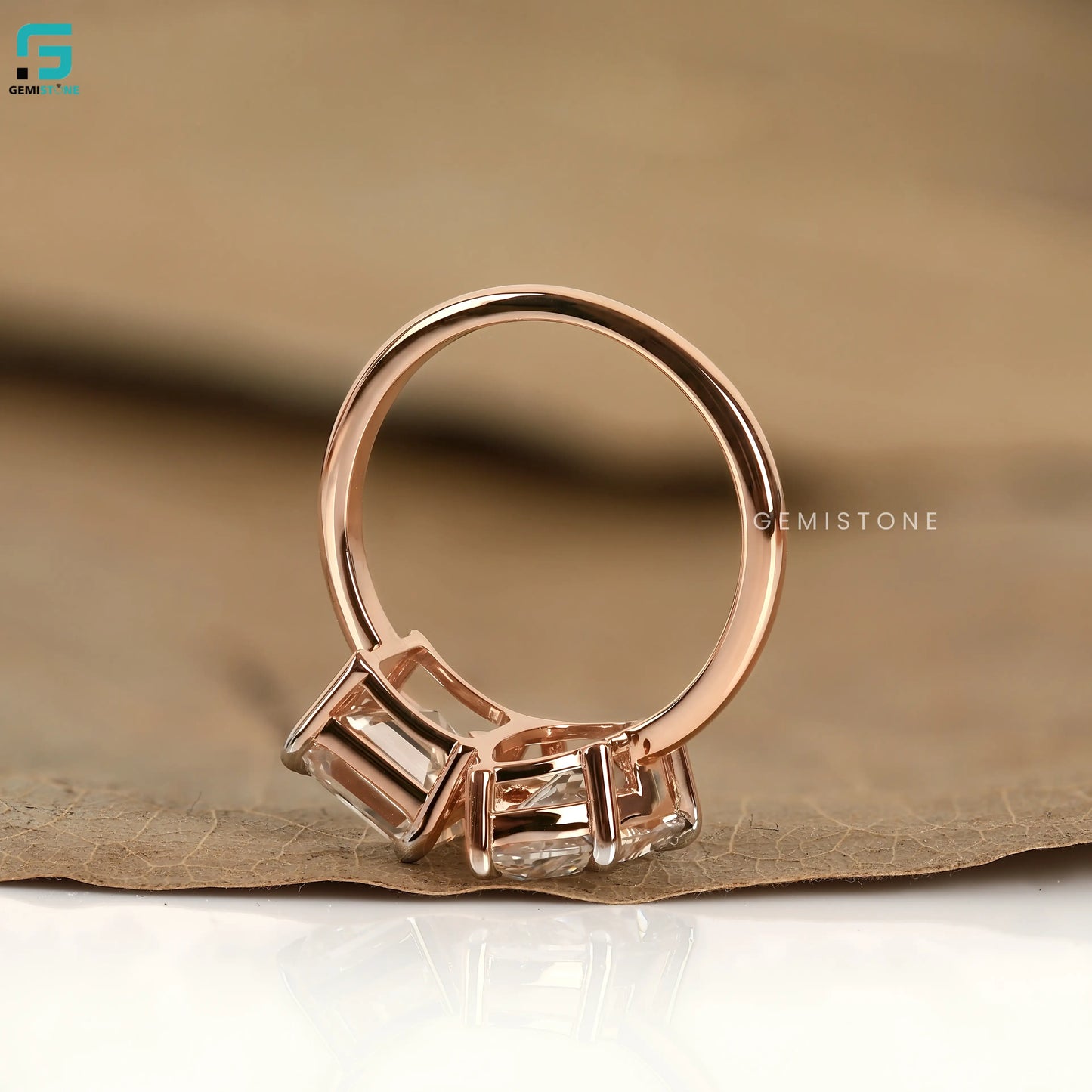 Asscher & Pear Lab Diamond Two Stone Ring For Women