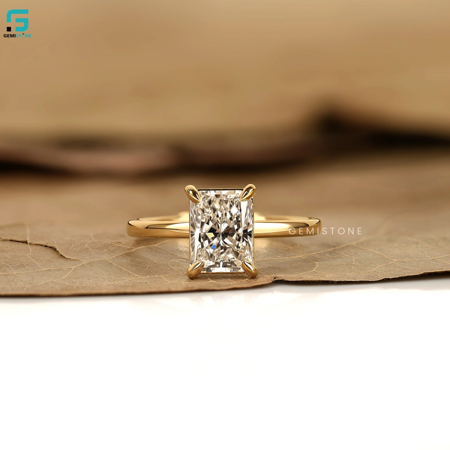 Lab Grown Diamond Radiant Cut Solitare Wedding Ring