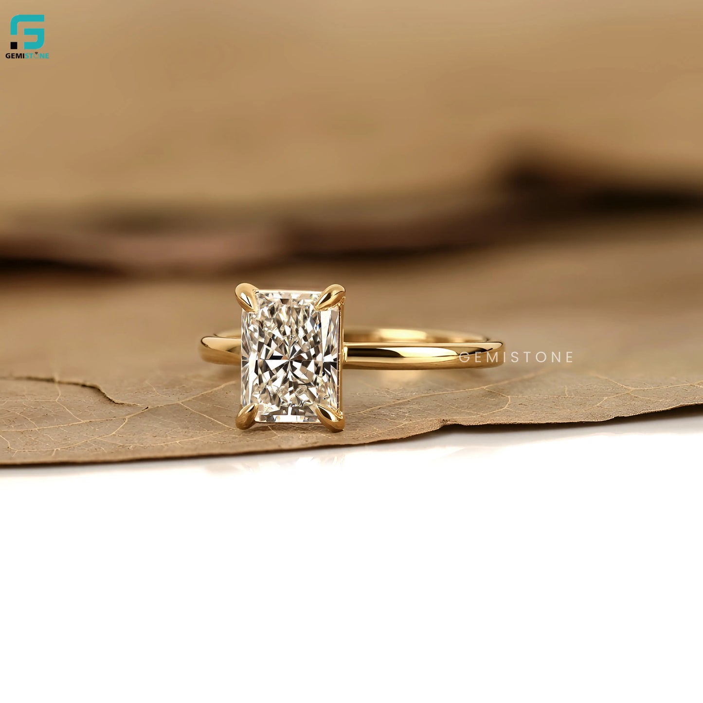 Lab Grown Diamond Radiant Cut Solitare Wedding Ring