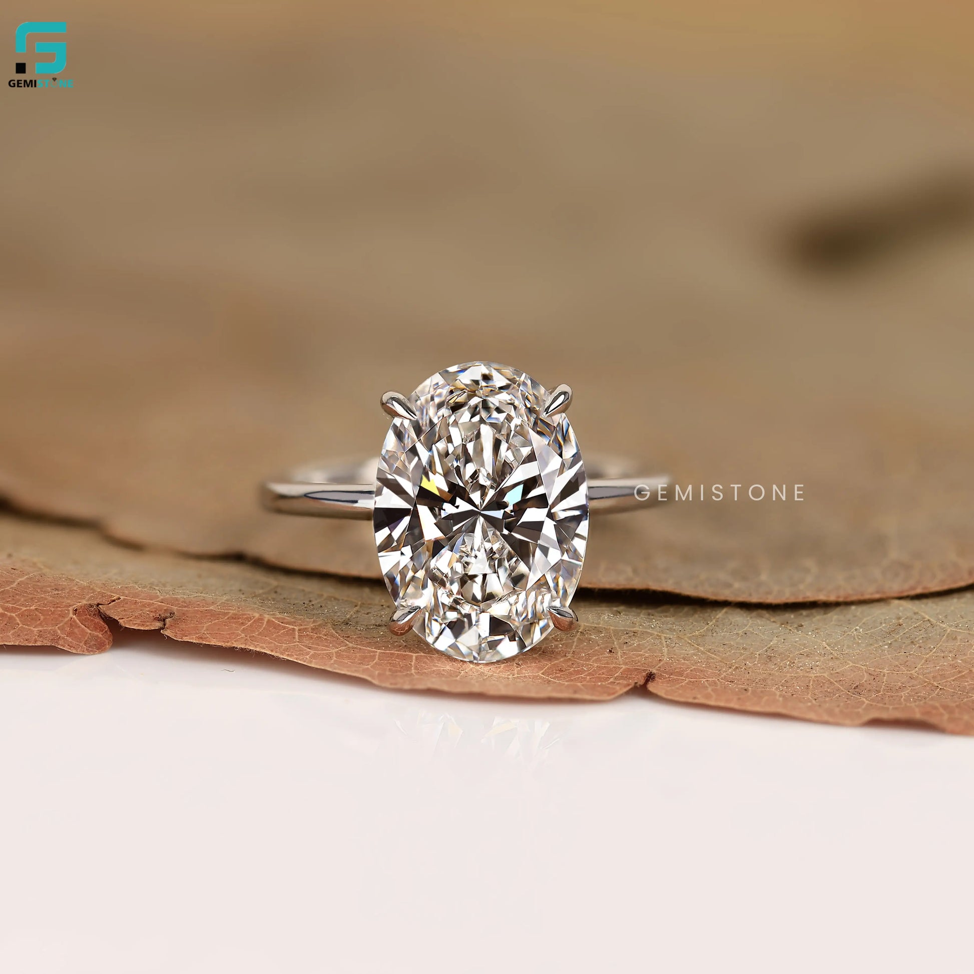 4CT Oval Lab Diamond Solitaire Unique Ring