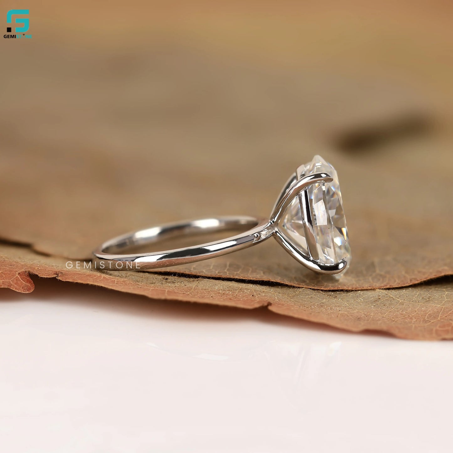 4CT Oval Lab Diamond Solitaire Unique Ring For Women