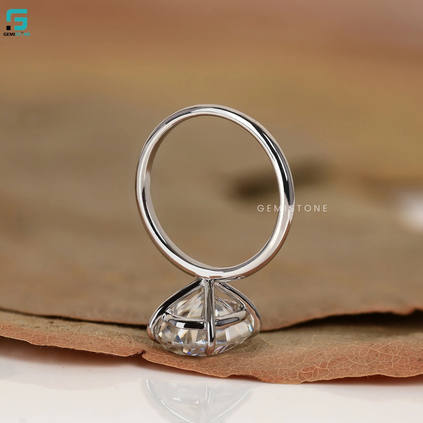 4CT Oval Lab Grown Diamond Solitaire Unique Ring 