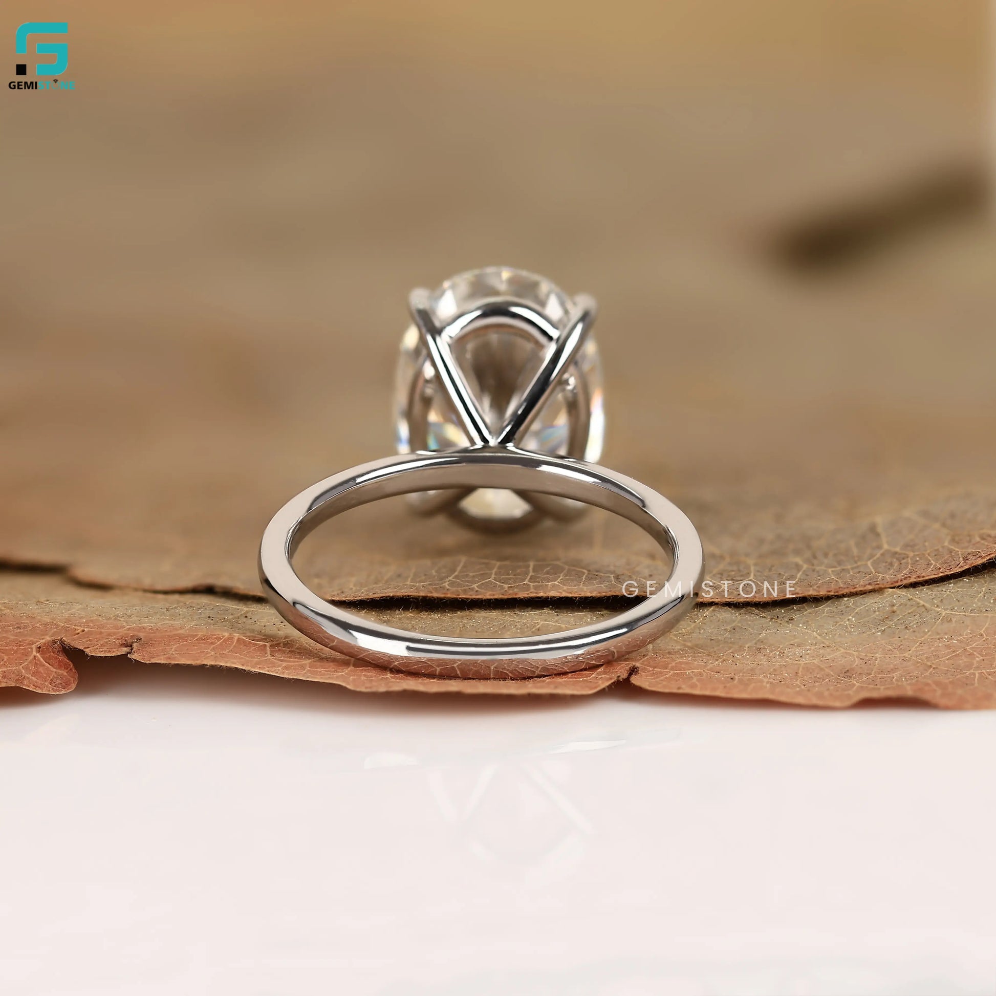 4CT Oval Lab Grown Diamond Solitaire Unique Ring For Women