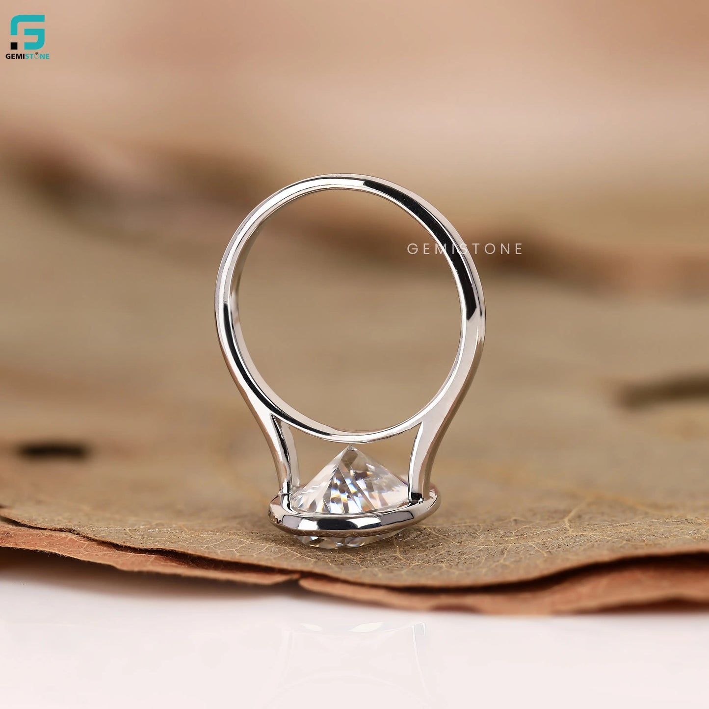 4CT Oval Solitaire Bezel Set Lab Grown Diamond Wedding Ring 