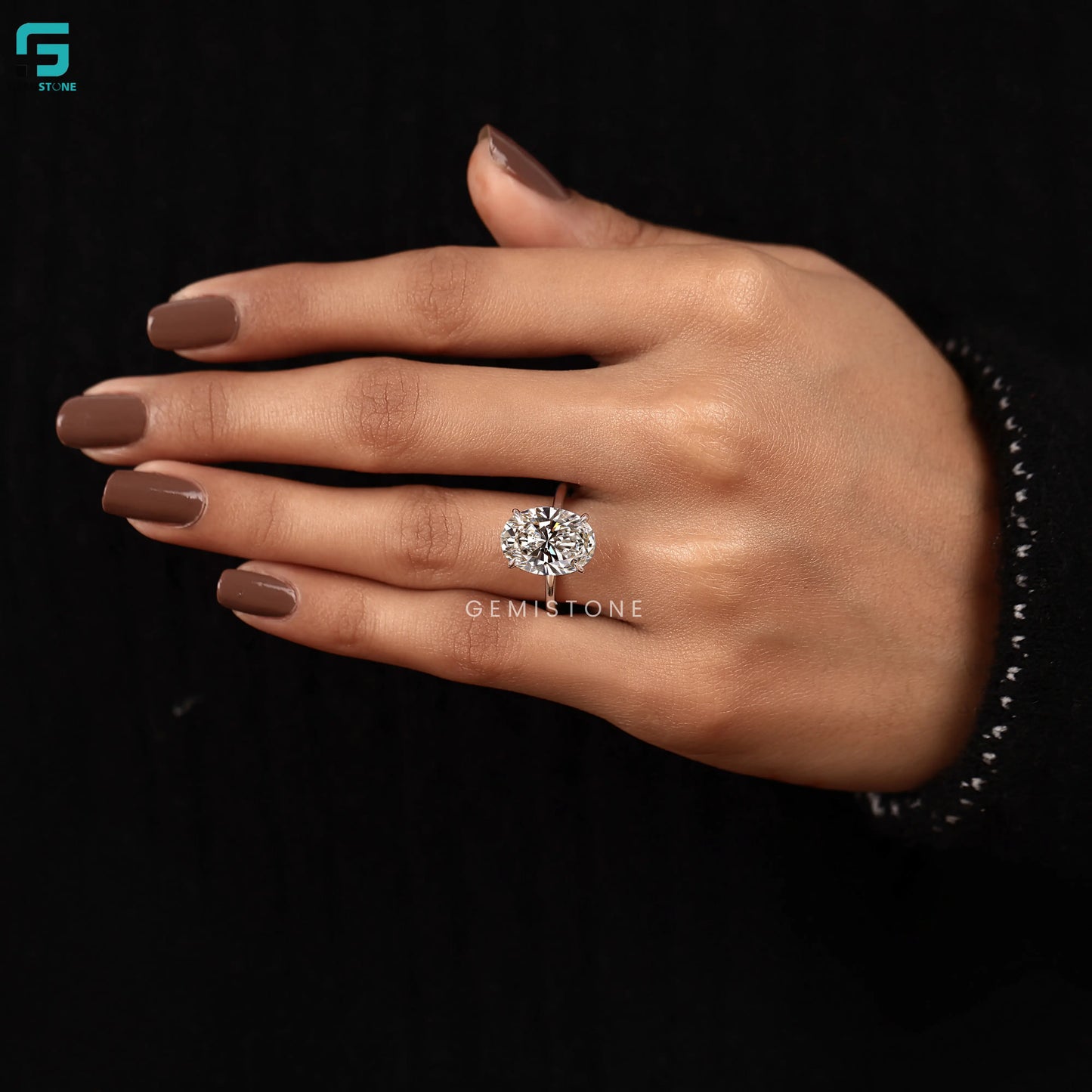 4CT Oval Solitaire Lab Diamond Unique Ring 