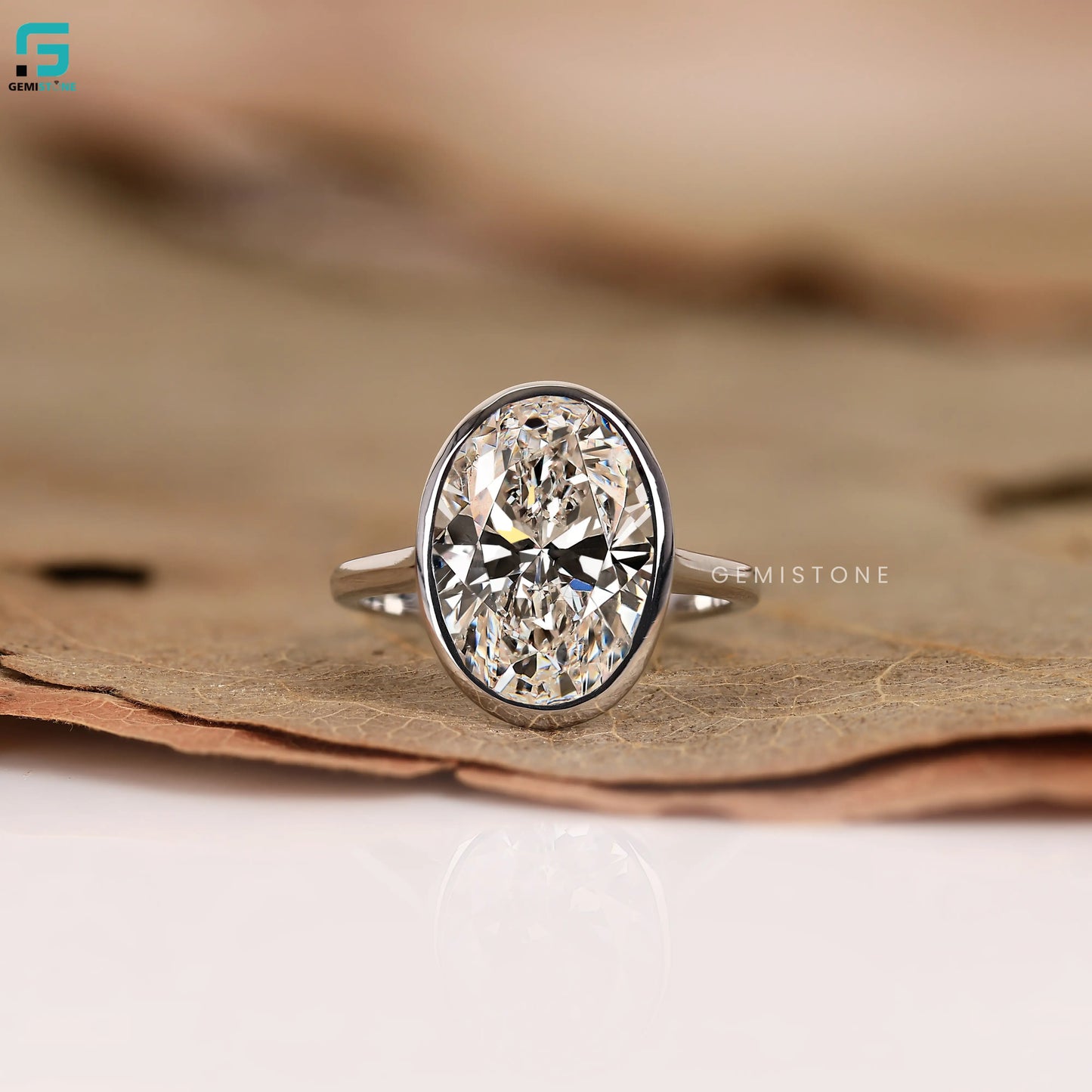4CT Oval Solitaire Lab Diamond Wedding Ring For Women