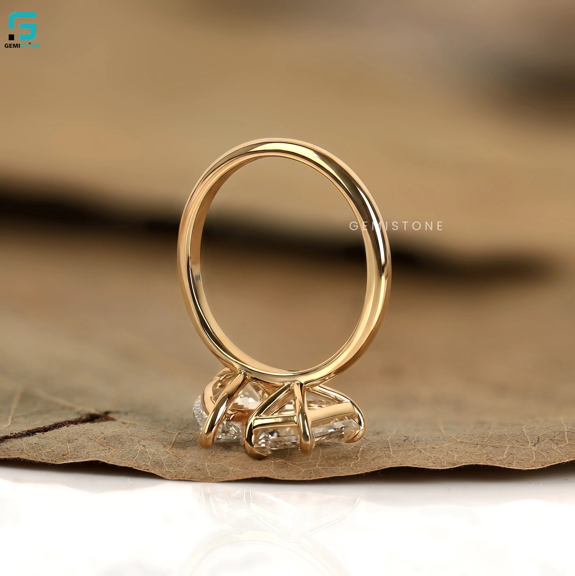 4CT Pear And Emerald Toi Et Moi Lab Grown Diamond Ring 