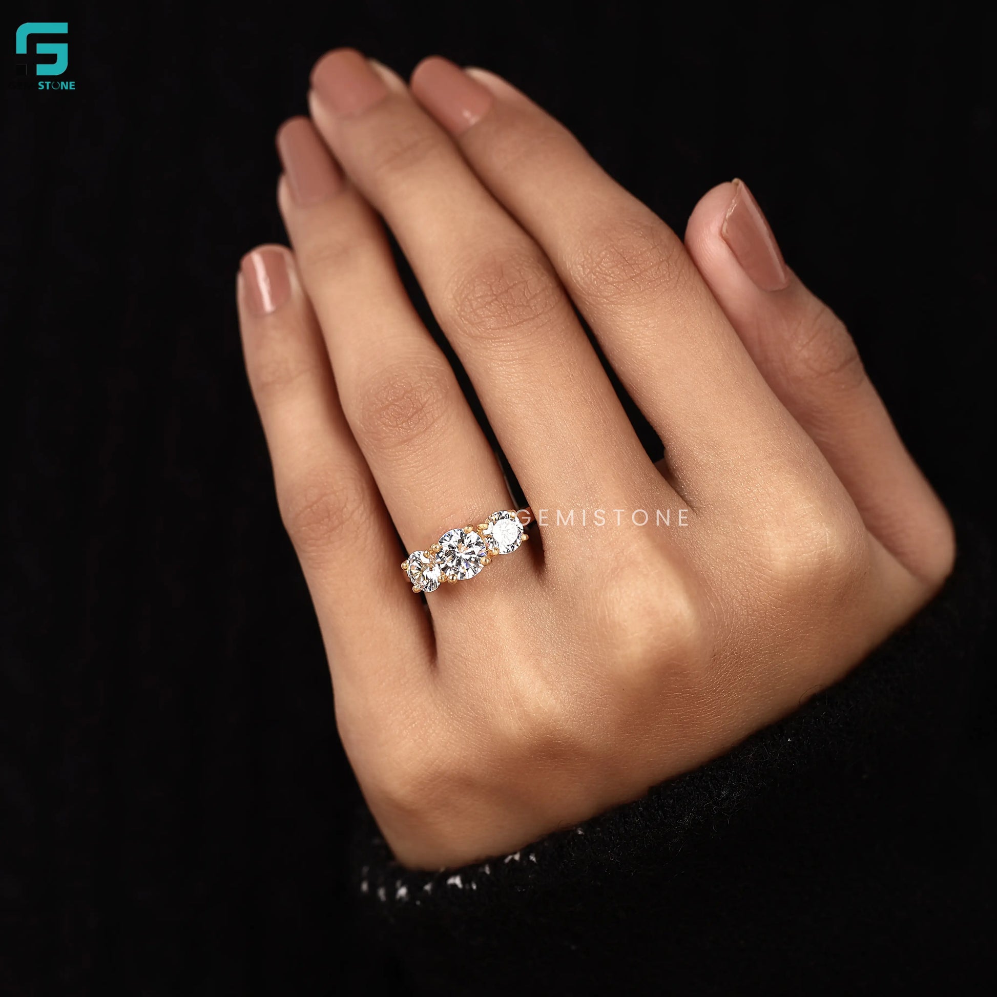 4CT Round Cut Lab Grown Diamond Ring For Women
