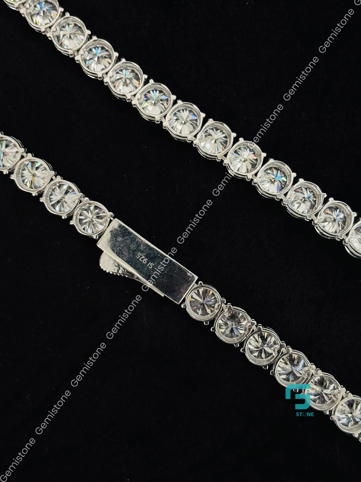 4CT Round Cut Moissanite Diamond Tennis Chain For Unisex
