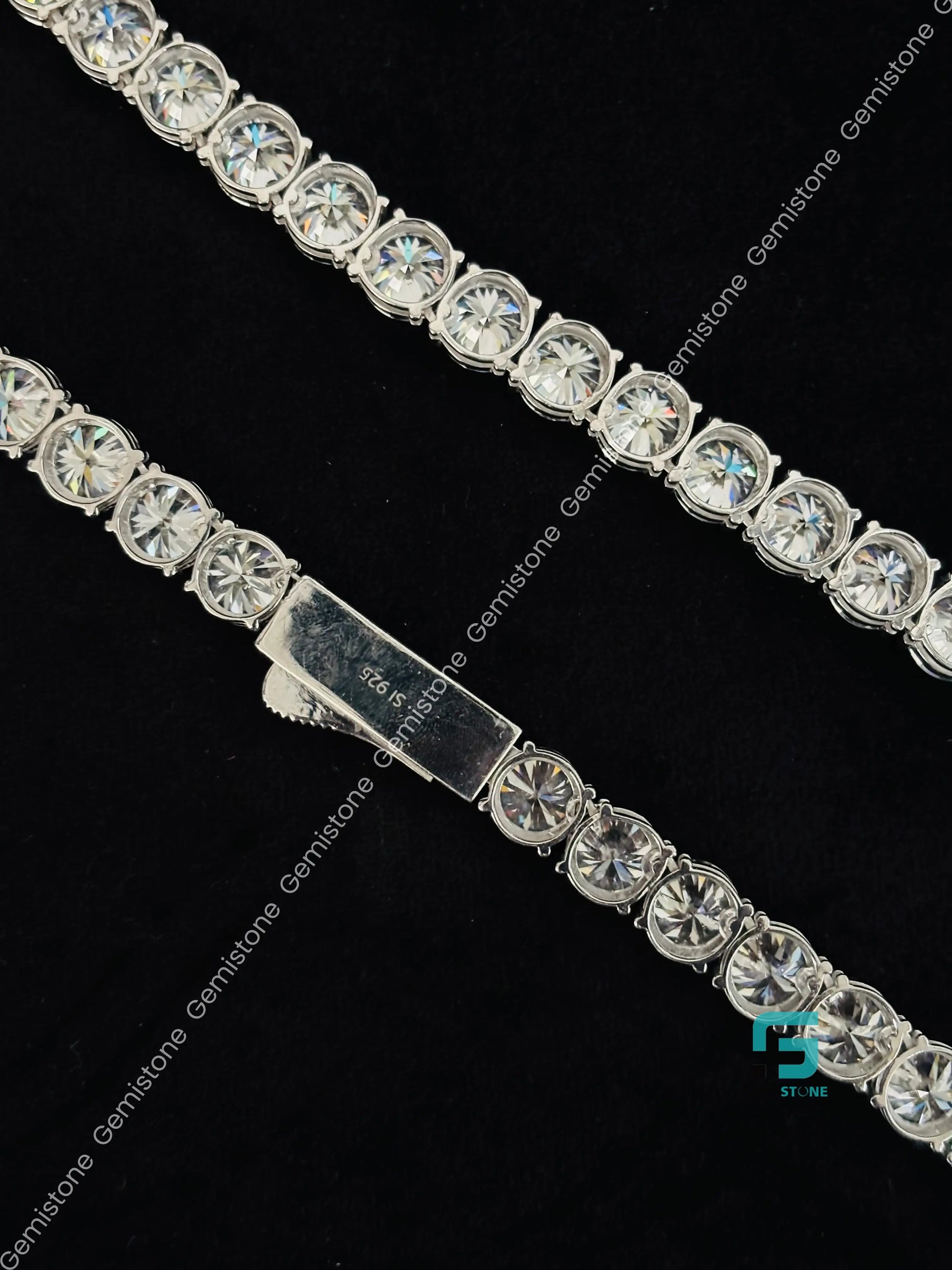 4CT Round Cut Moissanite Diamond Tennis Chain For Unisex