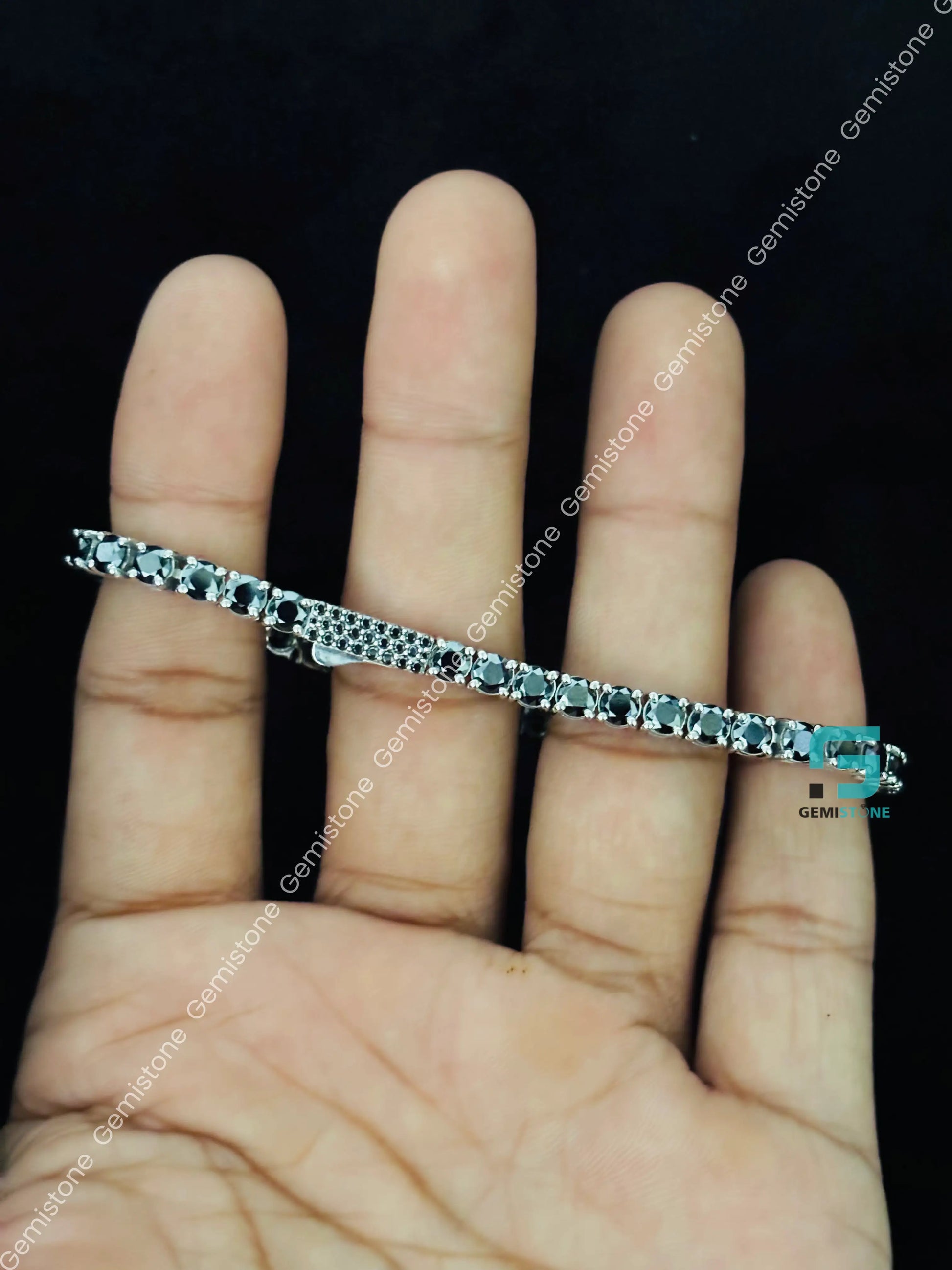 4MM Black Tennis Moissanite Iced Out Bracelet
