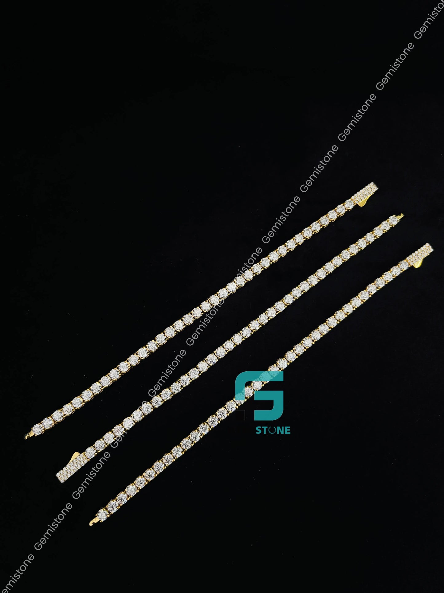 4MM Iced Out Moissanite Tennis Bracelet