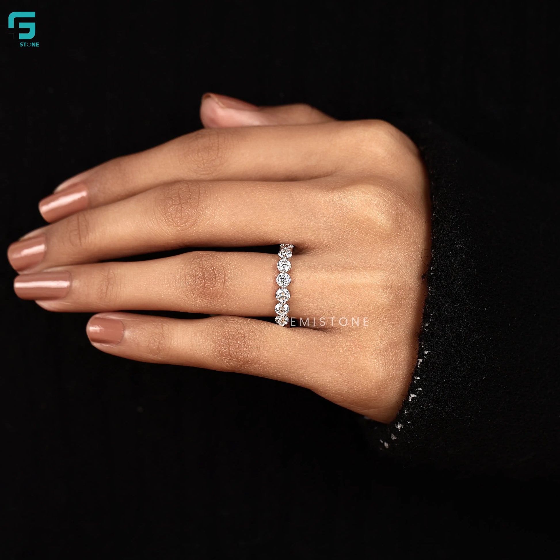 4MM Lab Diamond Round Cut Full Eternity Wedding Band