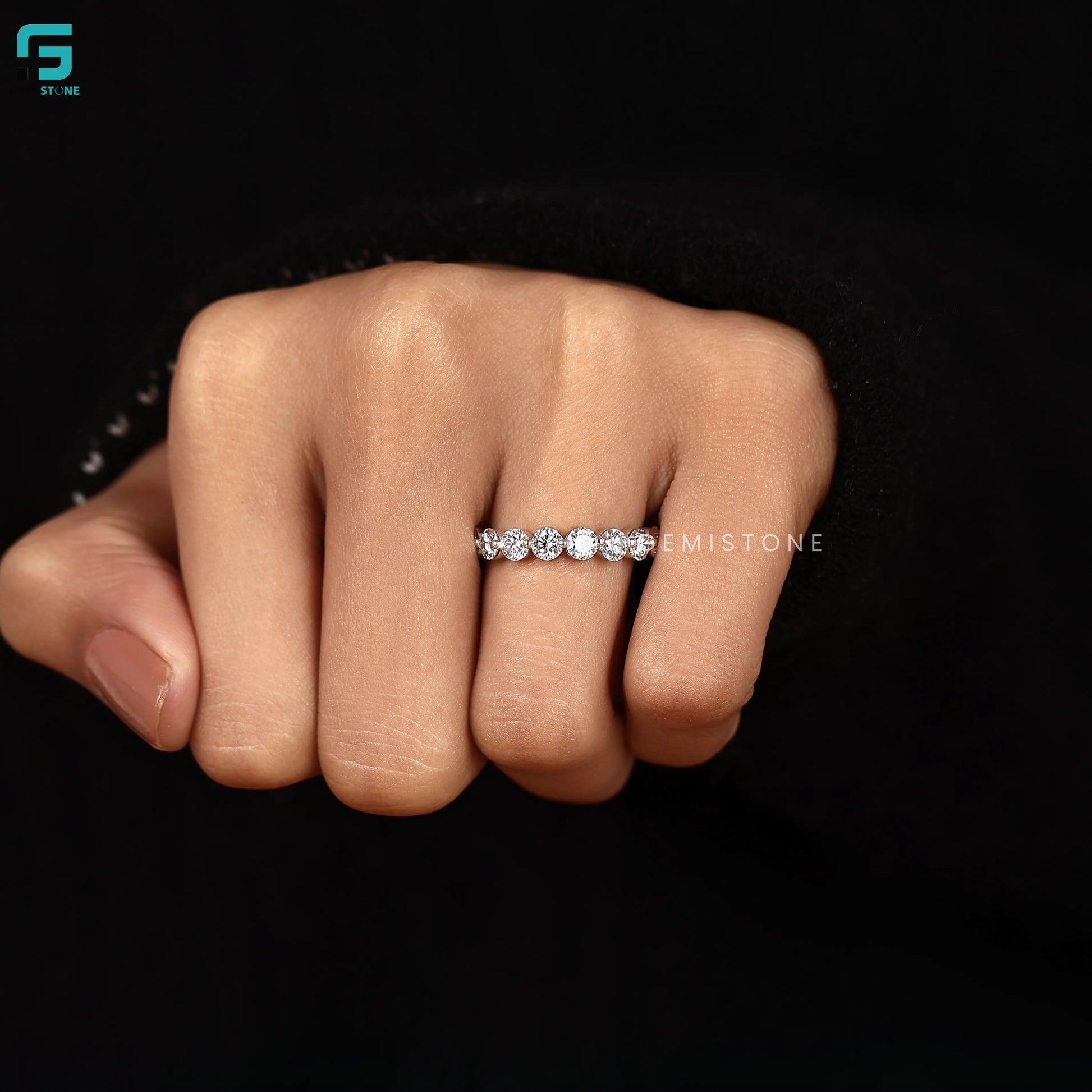 4MM Lab Grown Diamond Round Cut Full Eternity Wedding Band 