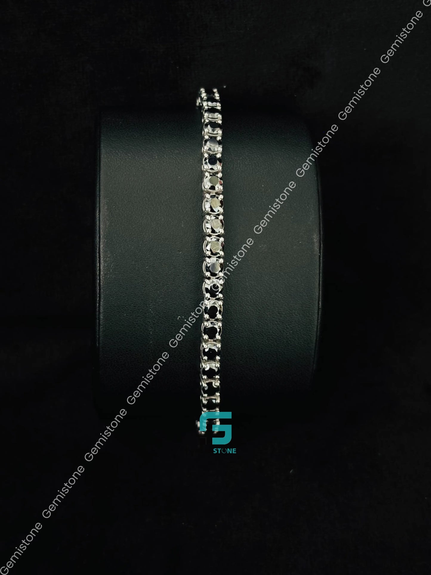 4MM Moissanite Black Tennis Bracelet