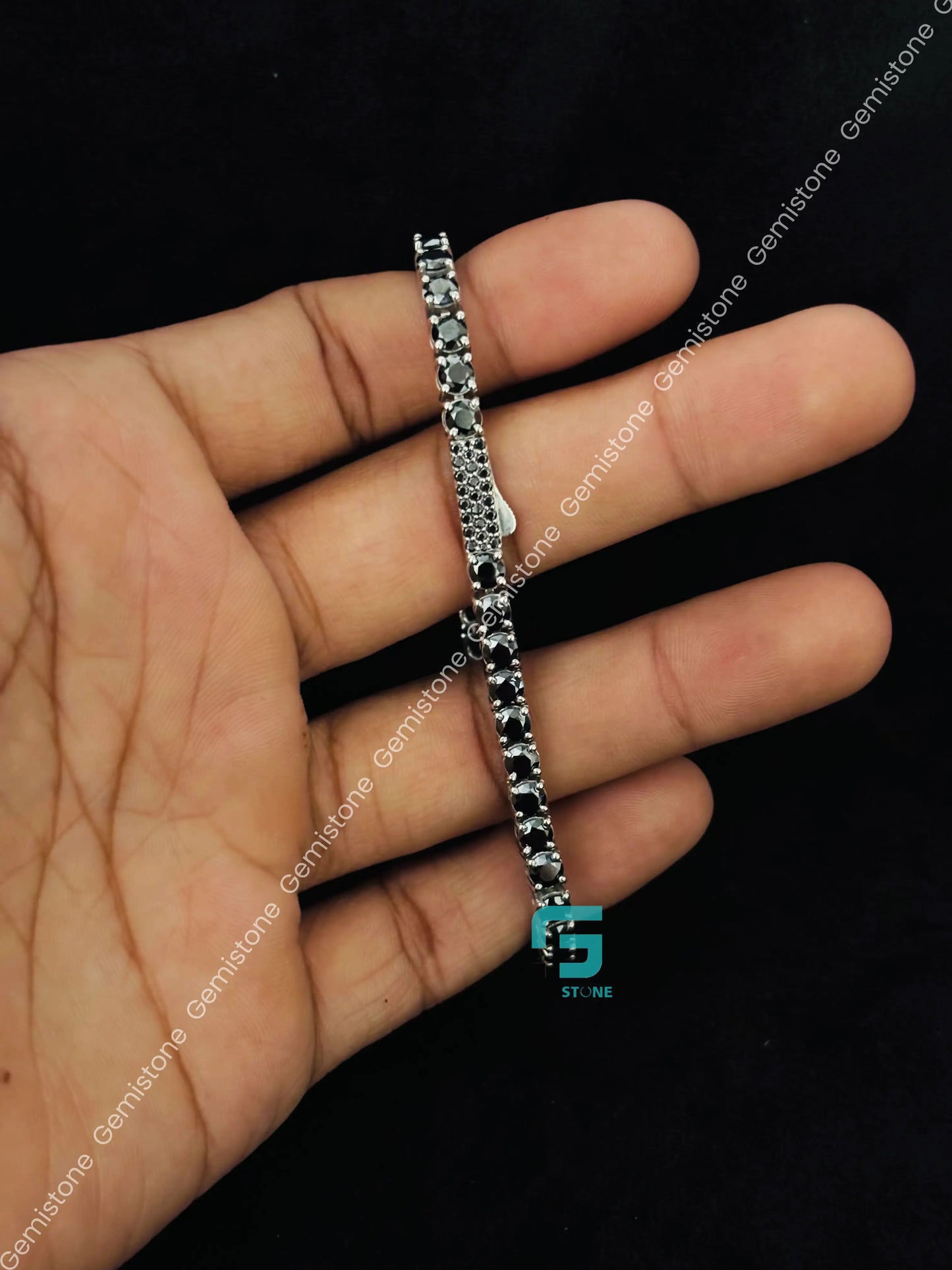 4MM Moissanite Black Tennis Bracelet For Her