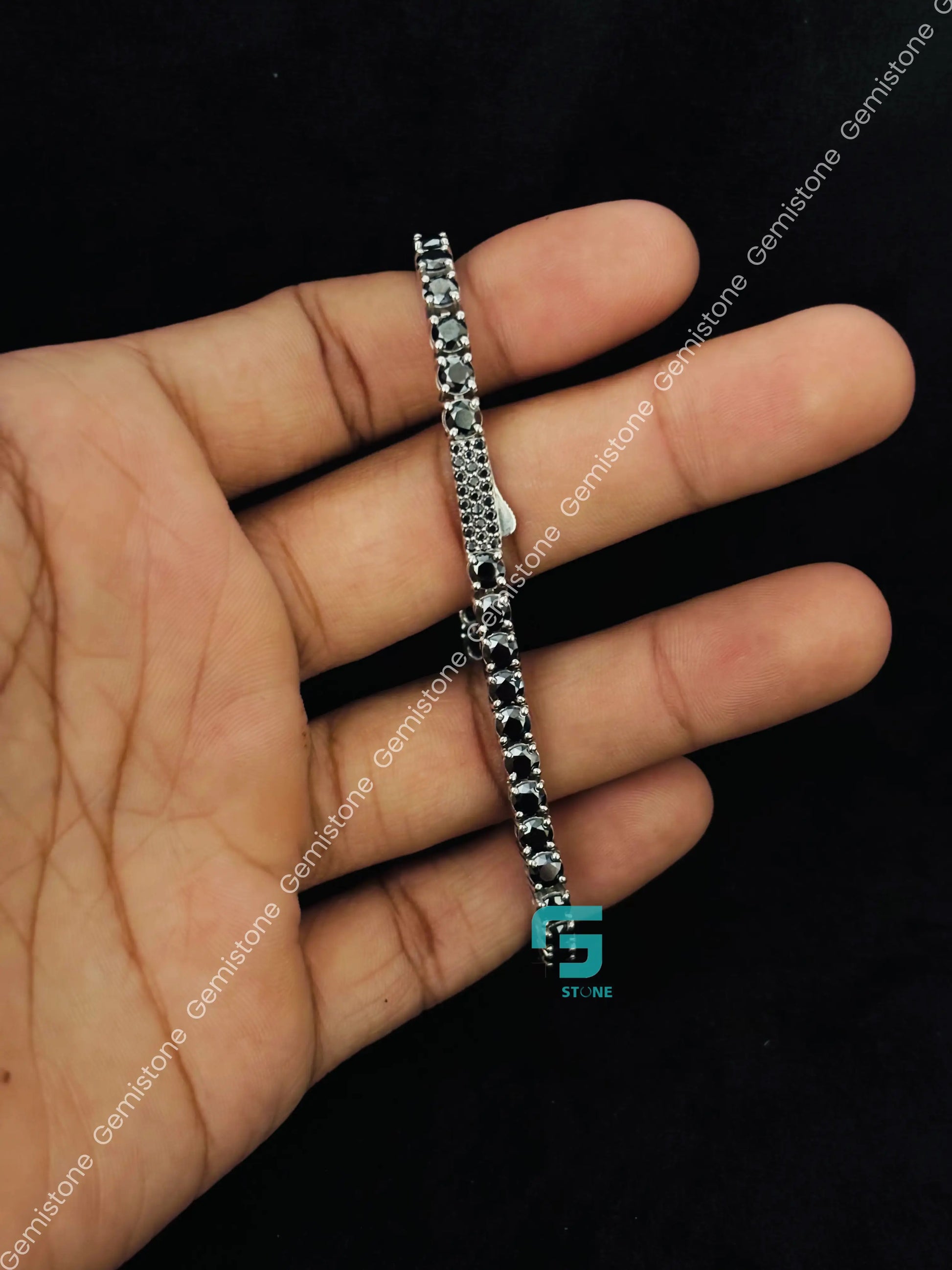 4MM Moissanite Black Tennis Bracelet For Her