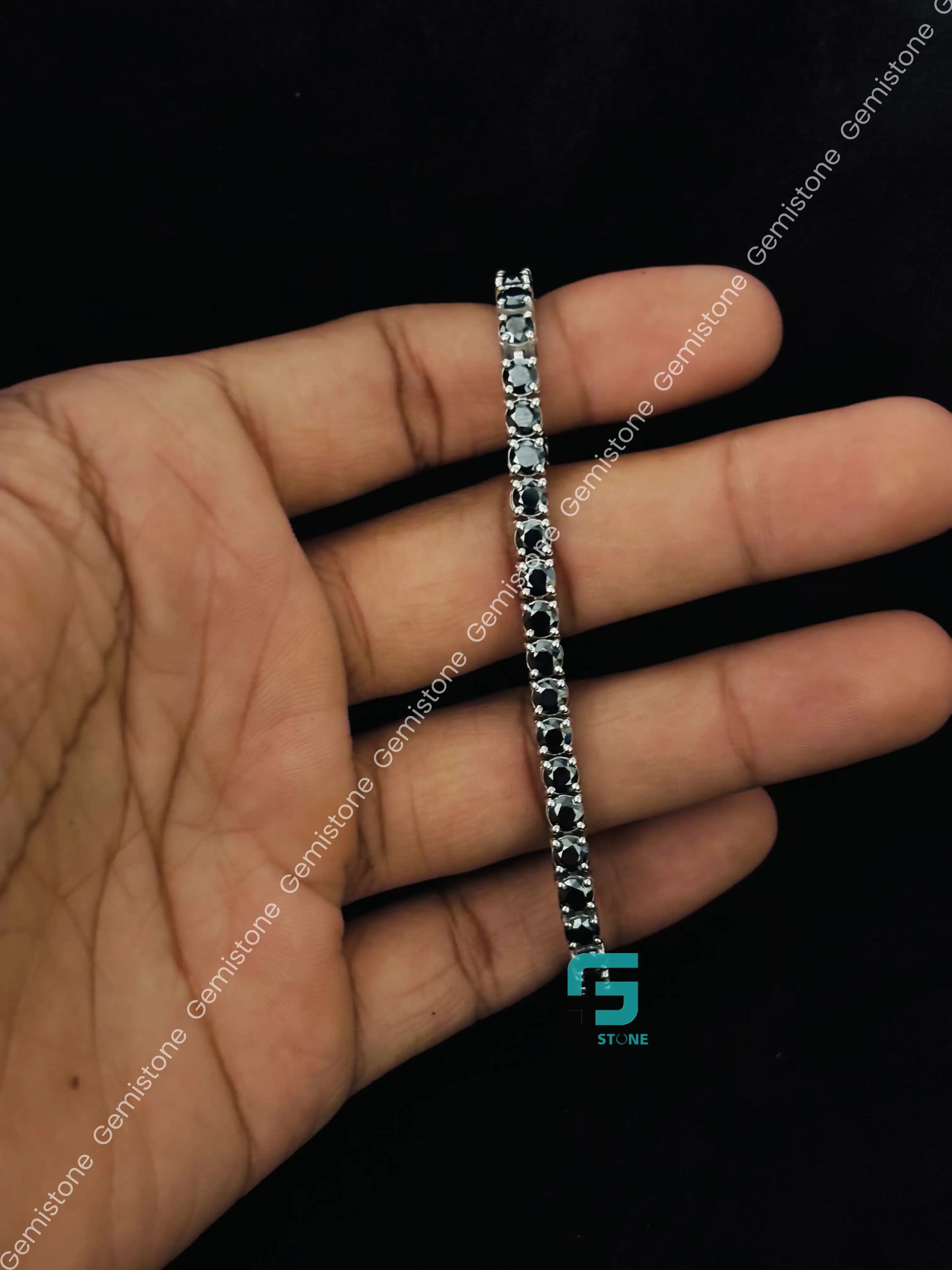 4MM Moissanite Black Tennis Bracelet For Women