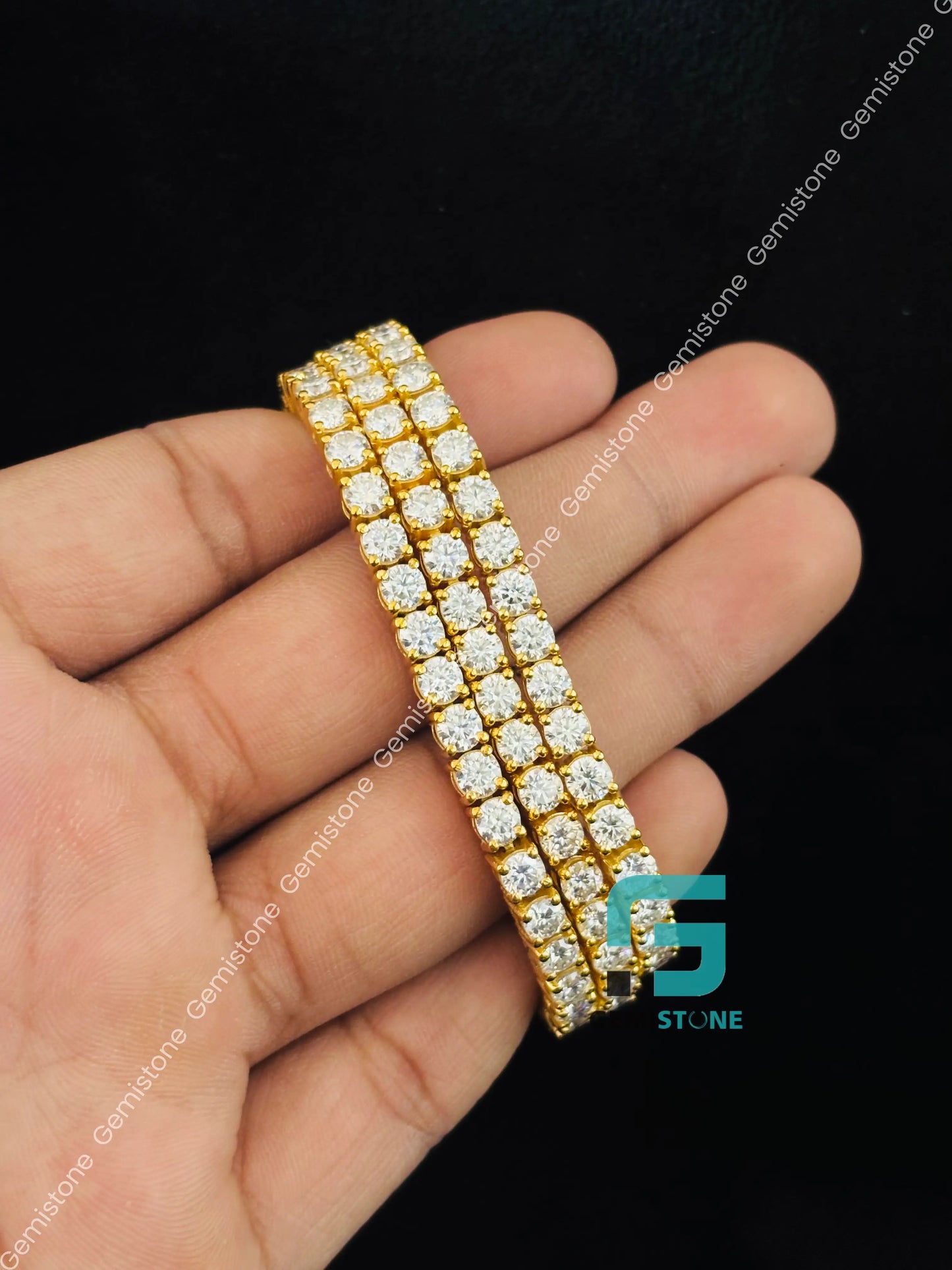 4MM Moissanite Round Tennis Bracelet