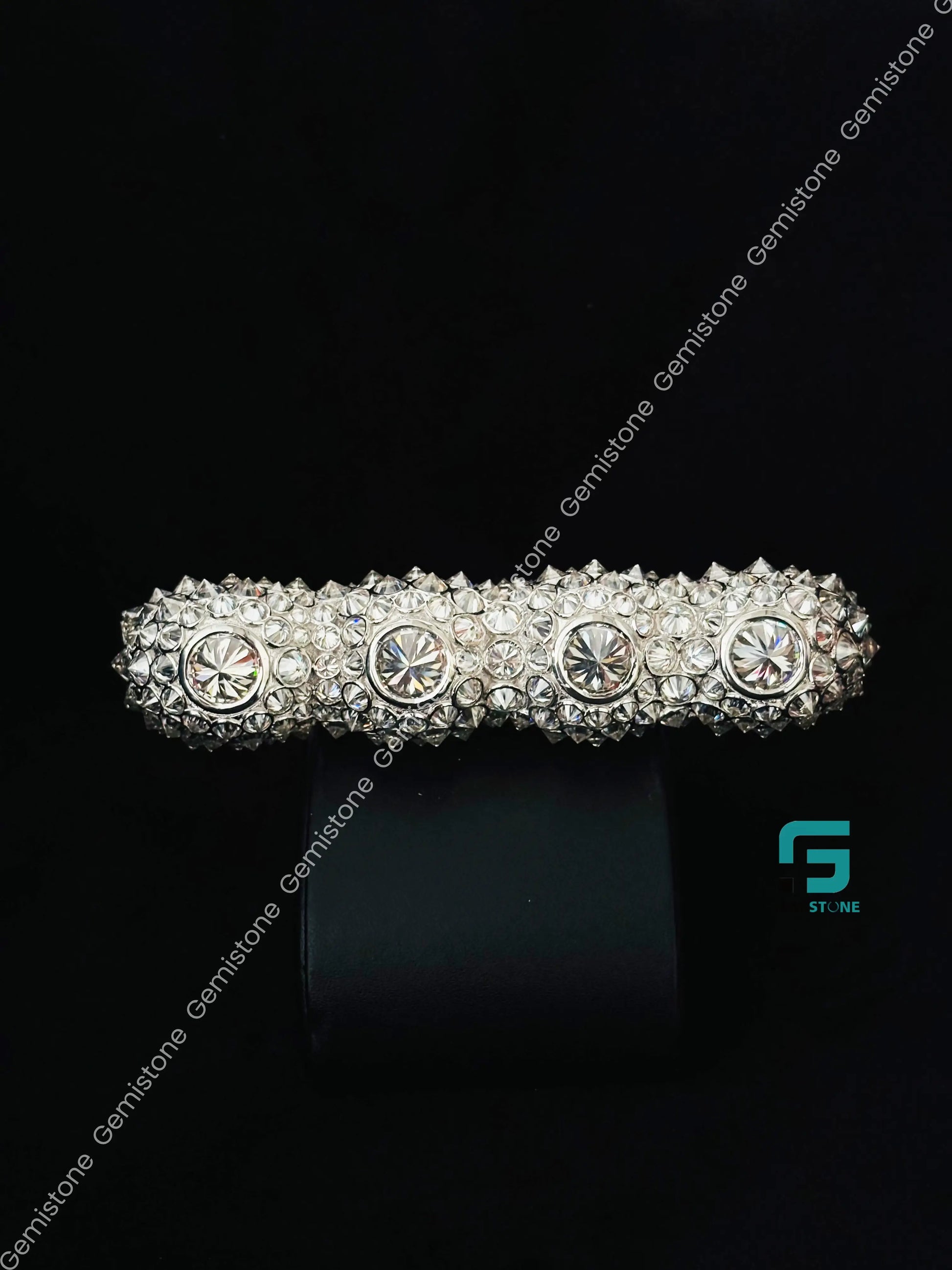 4 Finger Iced Out Moissanite Ring For Unisex