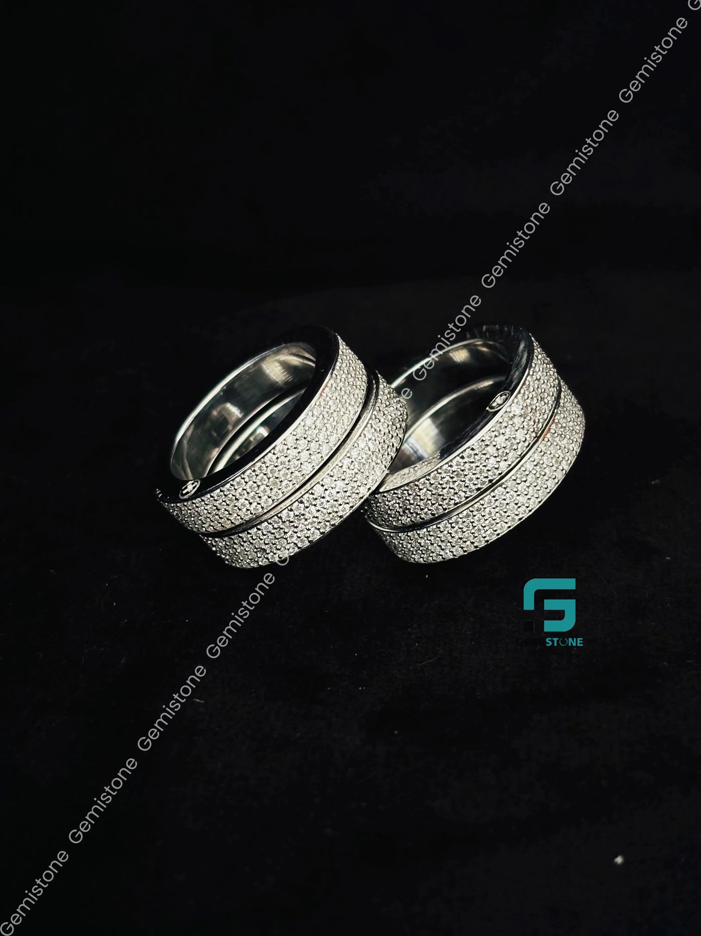 4 Finger Moissanite Spiral Iced Out Ring
