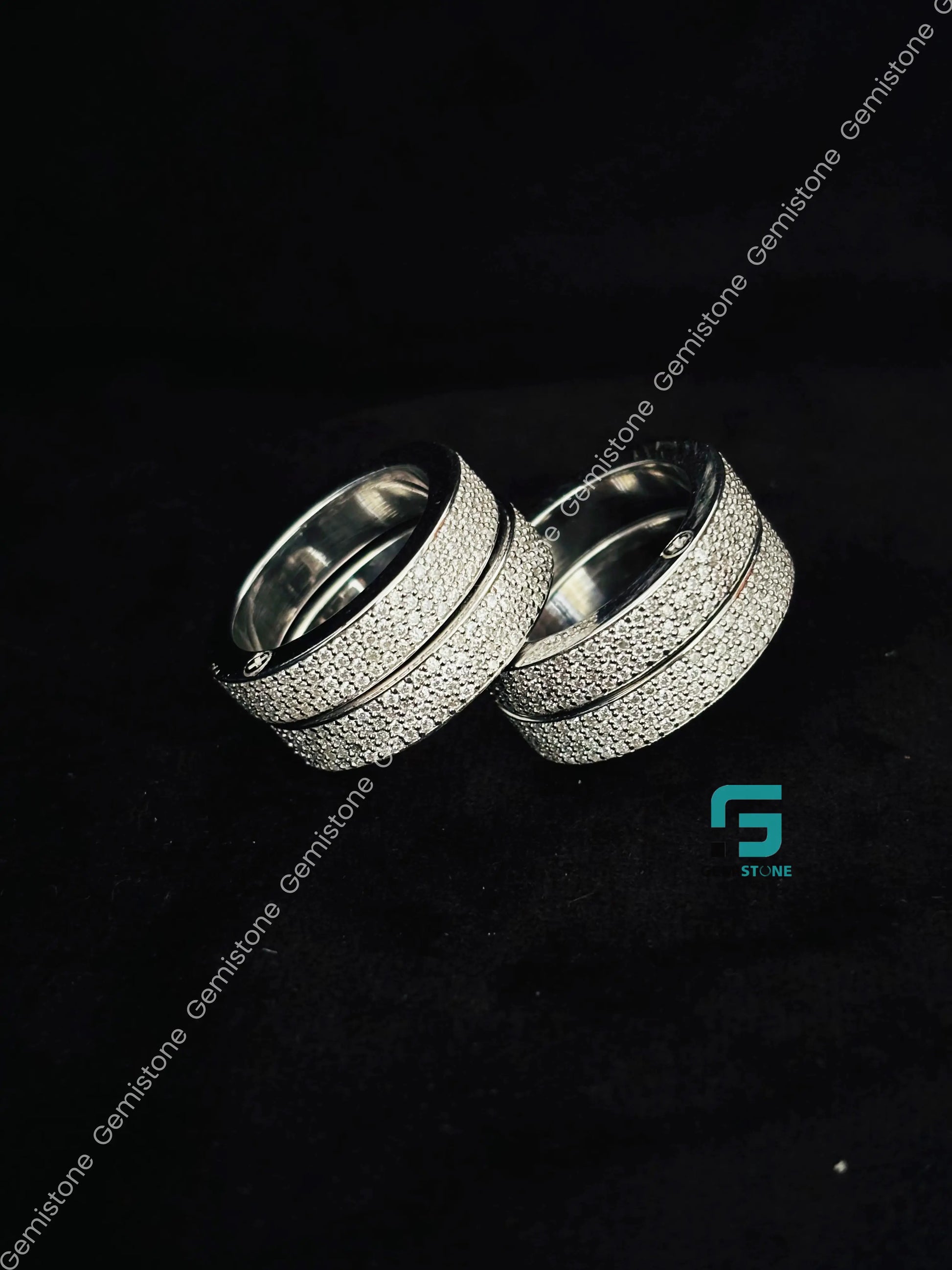 4 Finger Moissanite Spiral Iced Out Ring