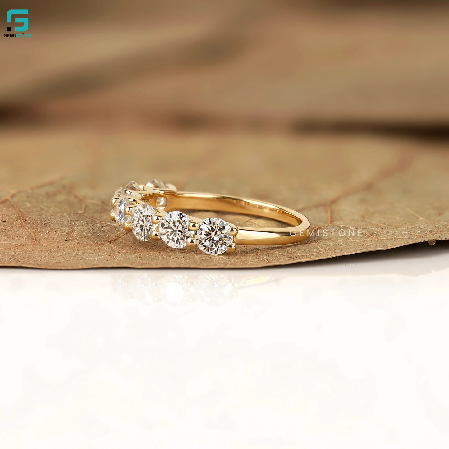 5.6CT Round Lab Diamond Half Eternity Wedding Band